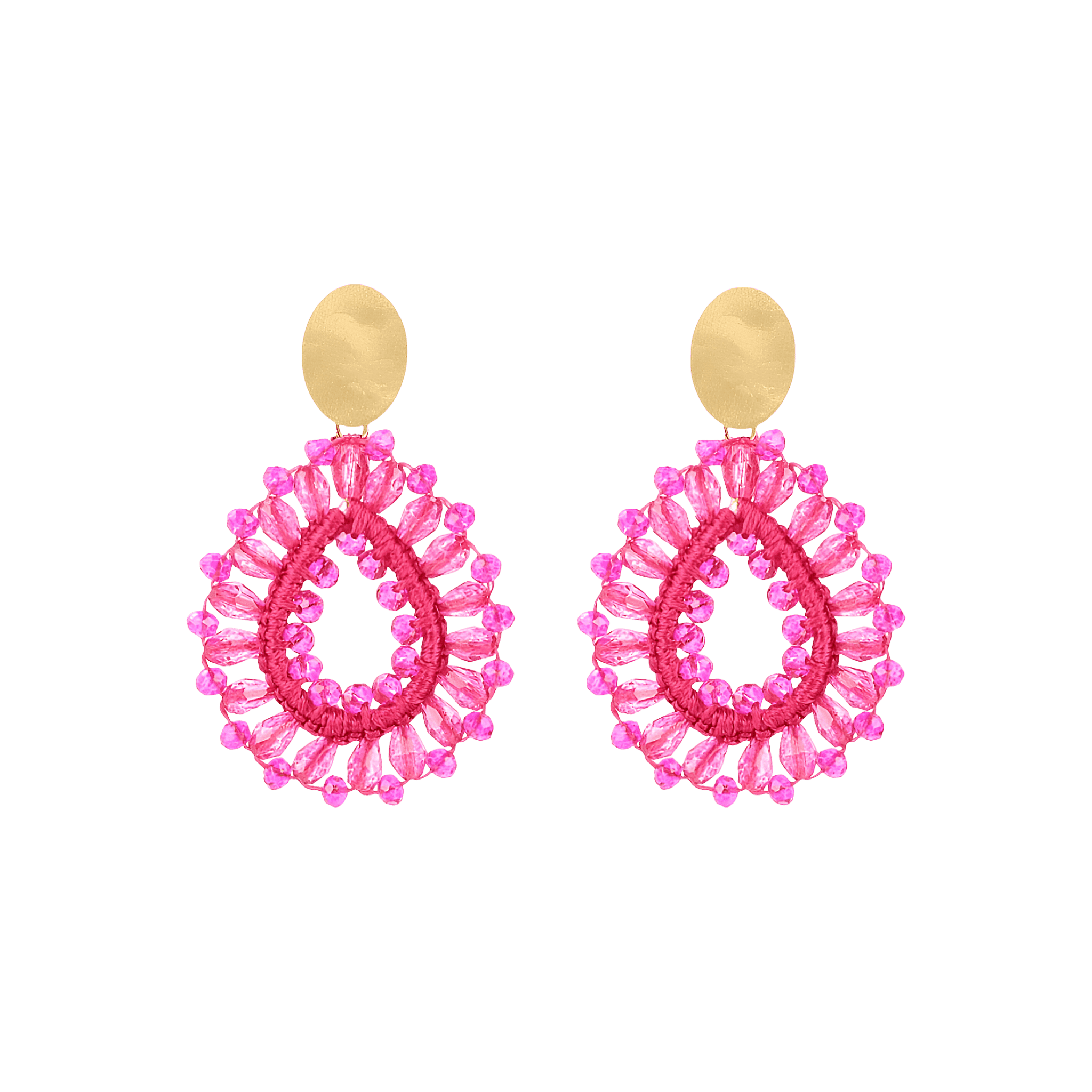 LOTT.gioielli Ohrringe Silk Drop, fuchsia, S, Stecker, vergoldet