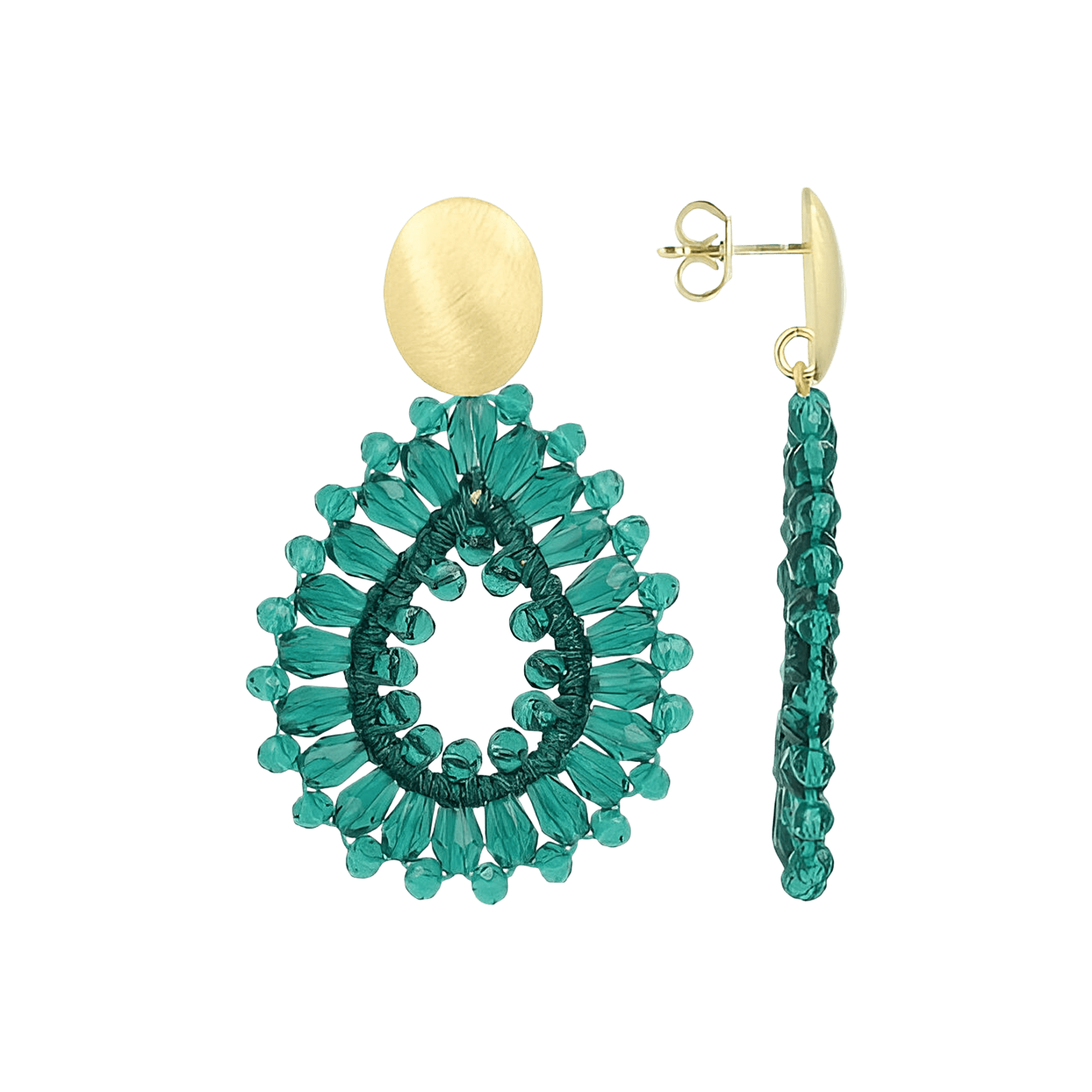 LOTT.gioielli Ohrringe Silk Drop, light ocean, S, vergoldet