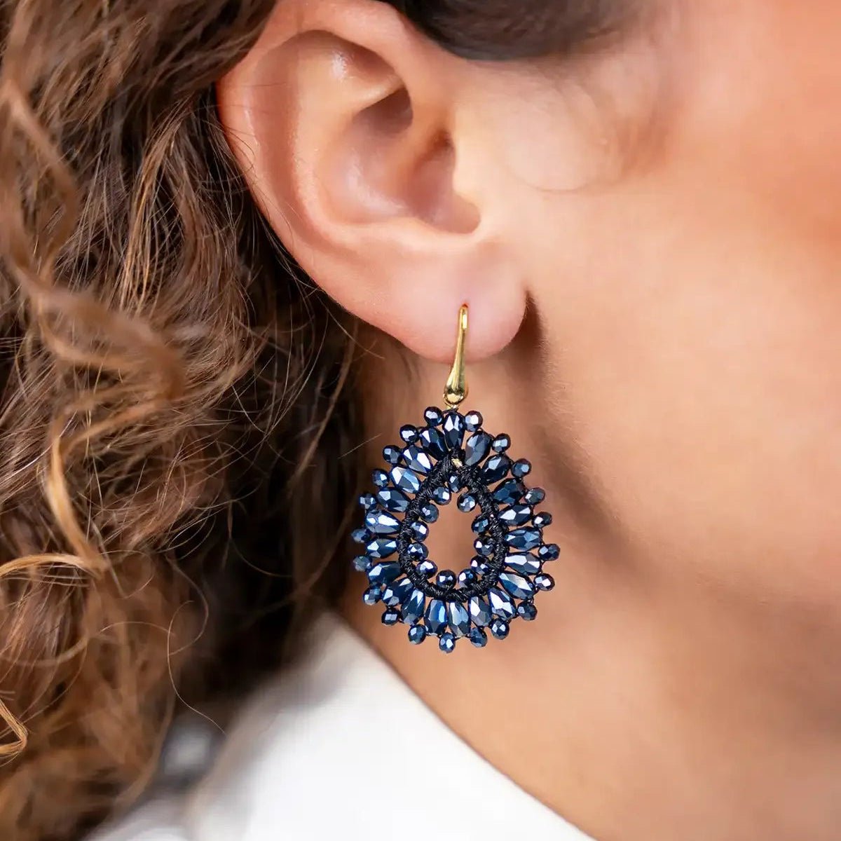 LOTT.gioielli Ohrringe Silk Drop, metallic blue, S, vergoldet