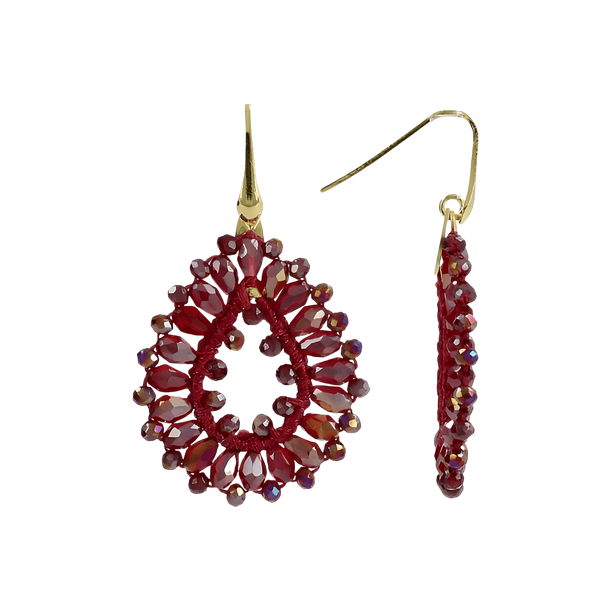 LOTT.gioielli Ohrringe Silk Drop, metallic bordeaux, S, vergoldet