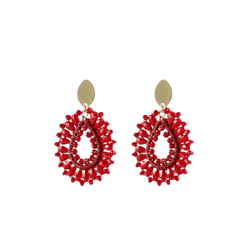 LOTT.gioielli Ohrringe Silk Drop, red, S, glänzender Stecker, vergoldet