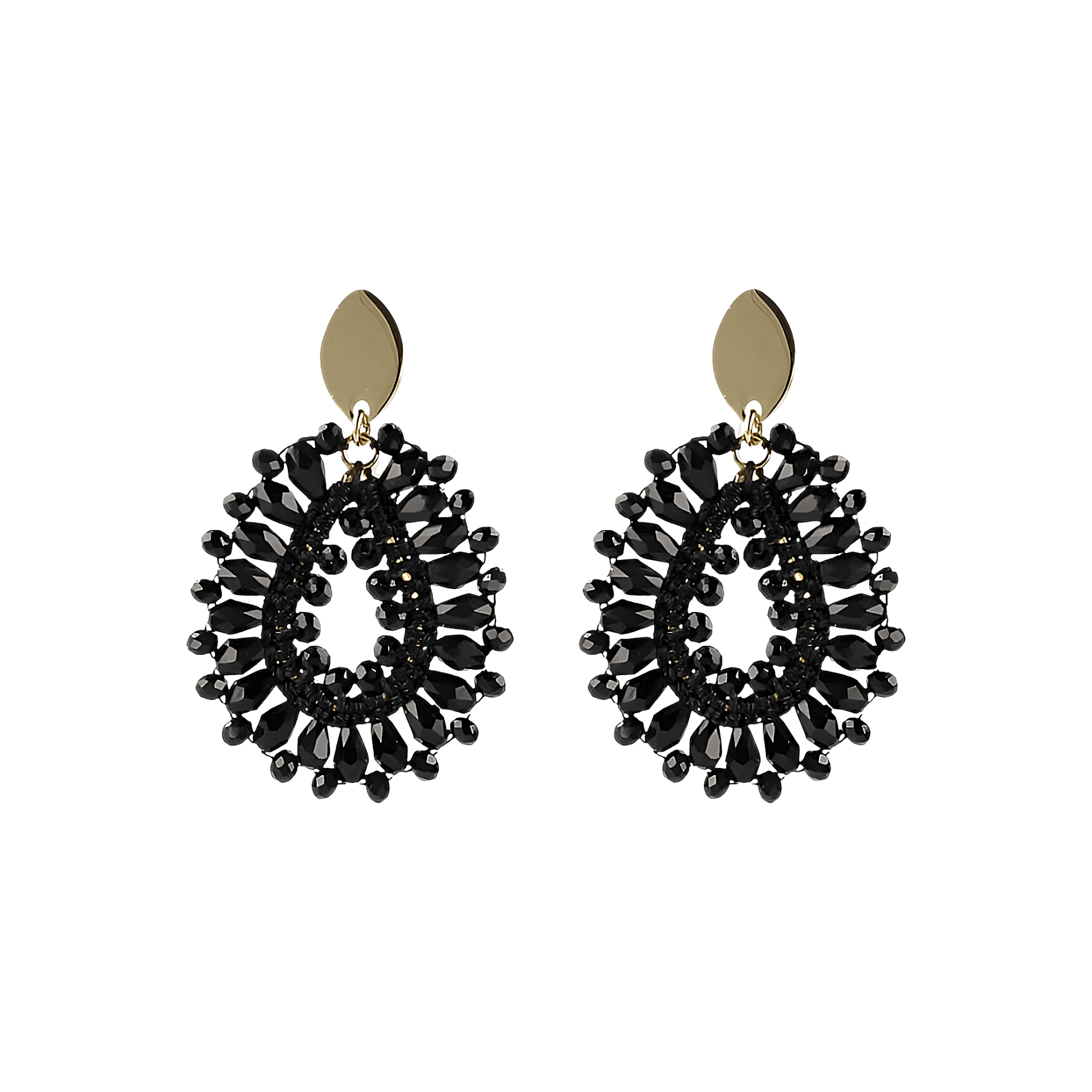 LOTT.gioielli Ohrringe Silk Drop, schwarz, S, vergoldet