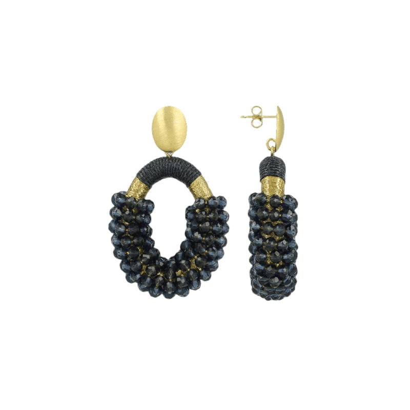 LOTT.gioielli Ohrringe Yara Combi Oval, elemental blue, M, vergoldet