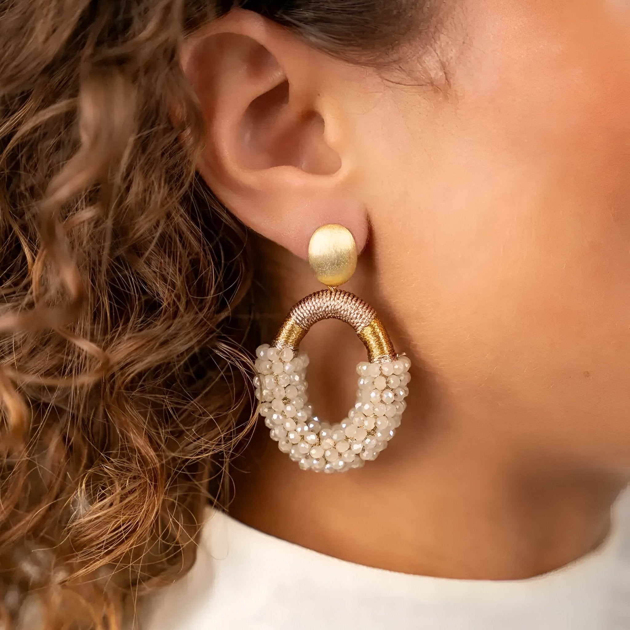 LOTT.gioielli Ohrringe Yara Combi Oval, nude, M, vergoldet