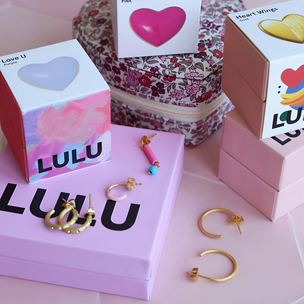 Lulu Copenhagen Creolen Non Hoops Medium, gebürstet, vergoldet