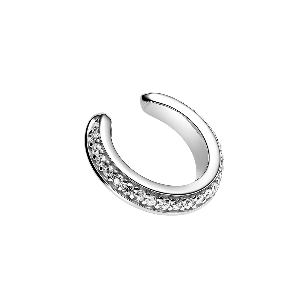 Maria Black Earcuff Curvo Pave, Silber