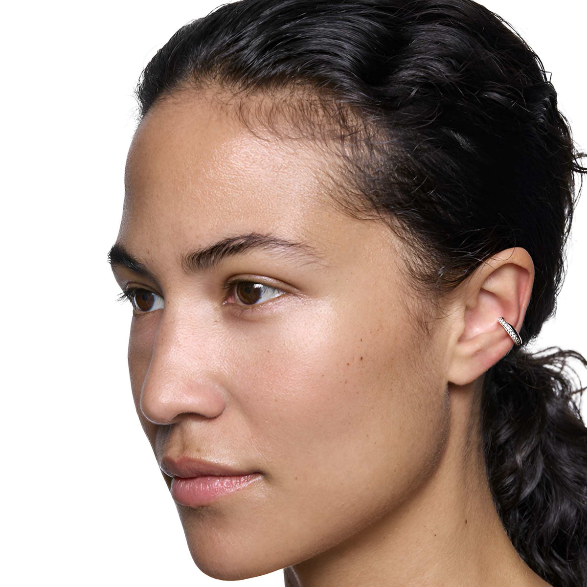 Maria Black Earcuff Curvo Pave, Silber