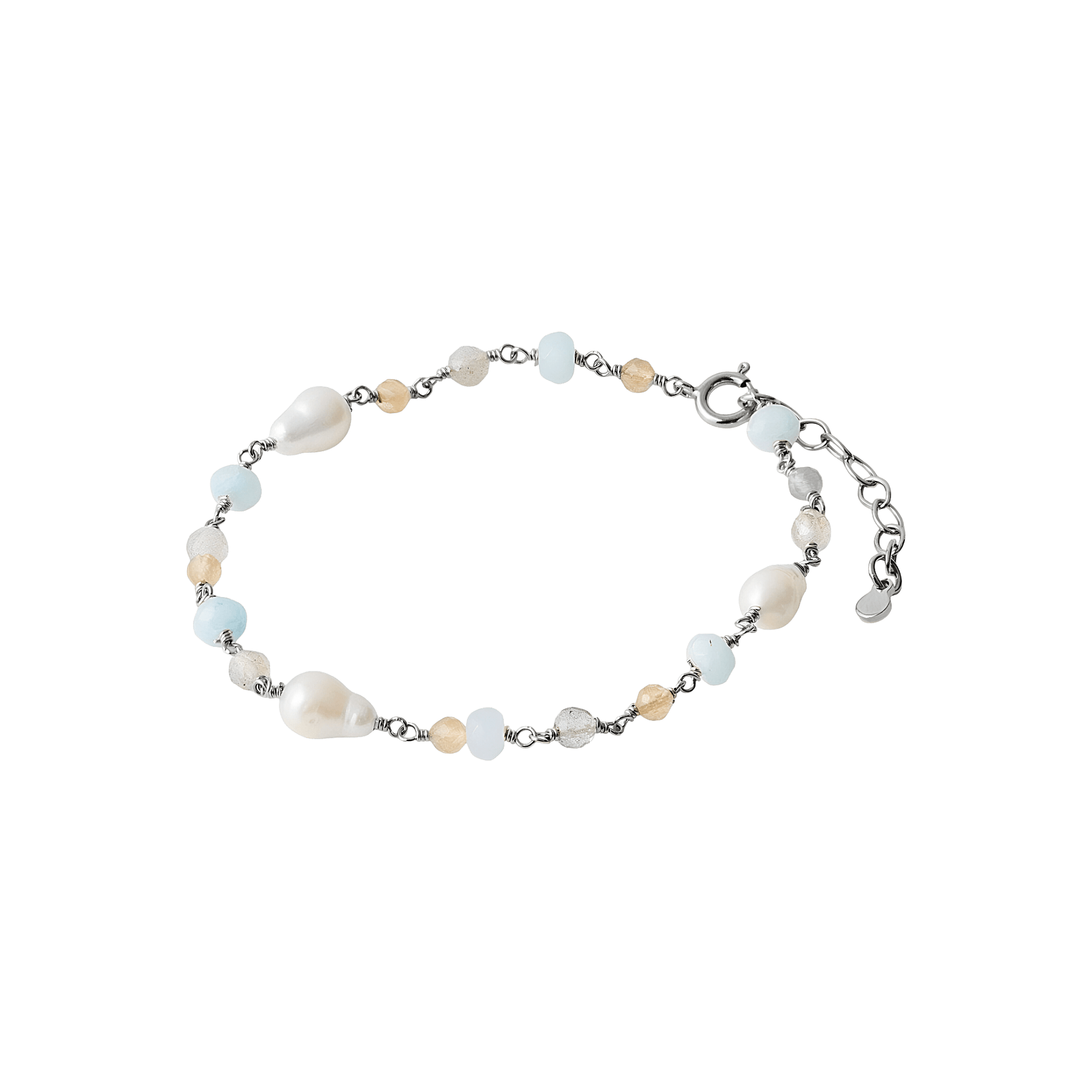 Pernille Corydon Armband Mellow Blue, Silber