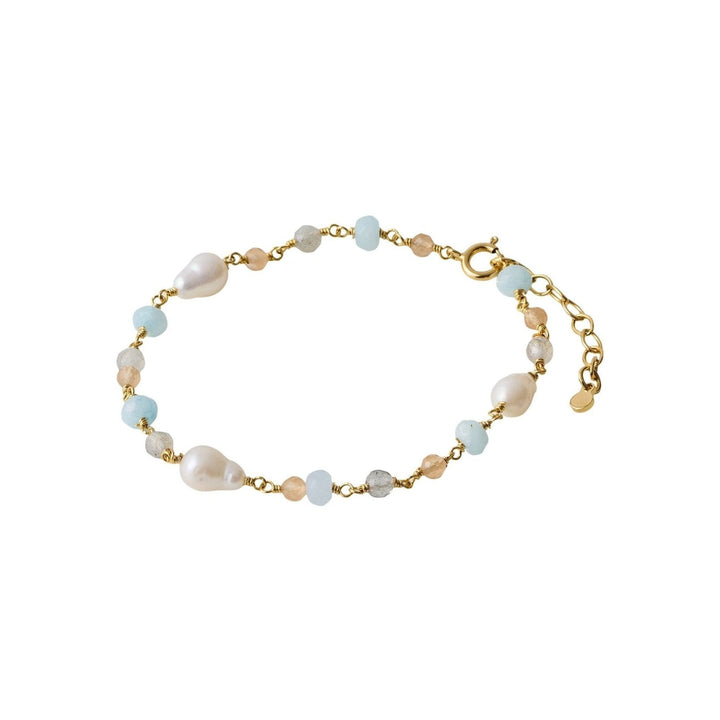 Pernille Corydon Armband Mellow Blue, vergoldet