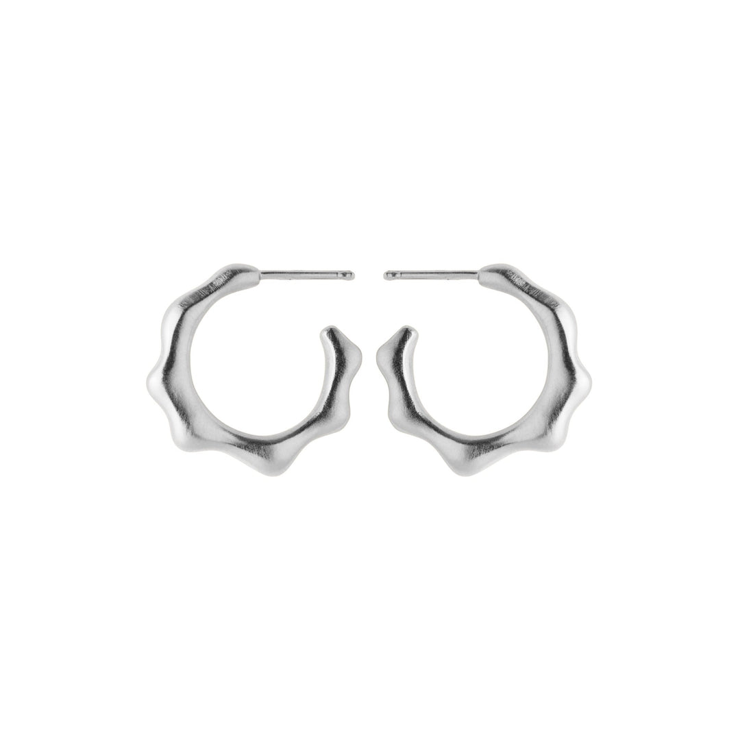 Pernille Corydon Creolen Aqua Hoops, Silber