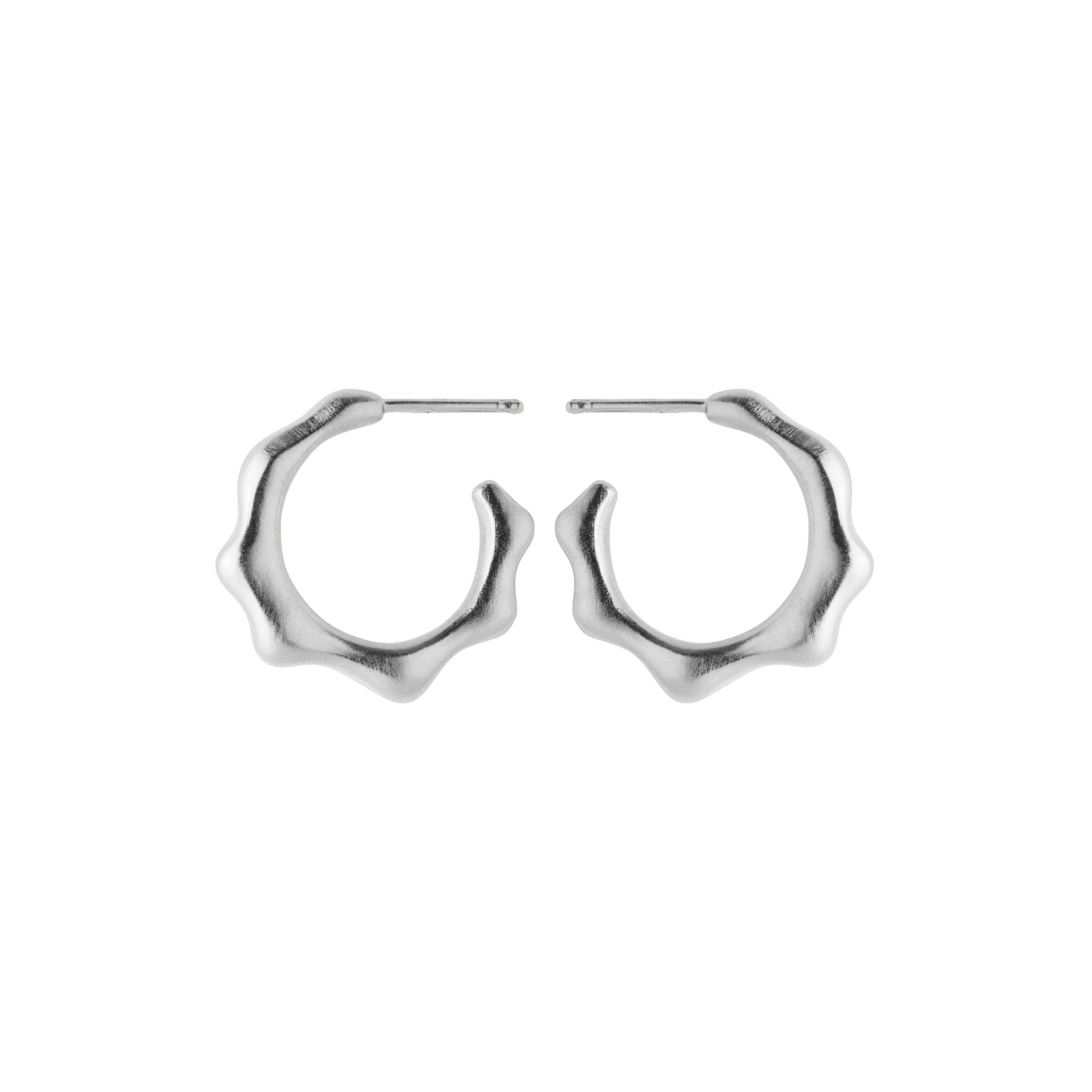 Pernille Corydon Creolen Aqua Hoops, Silber