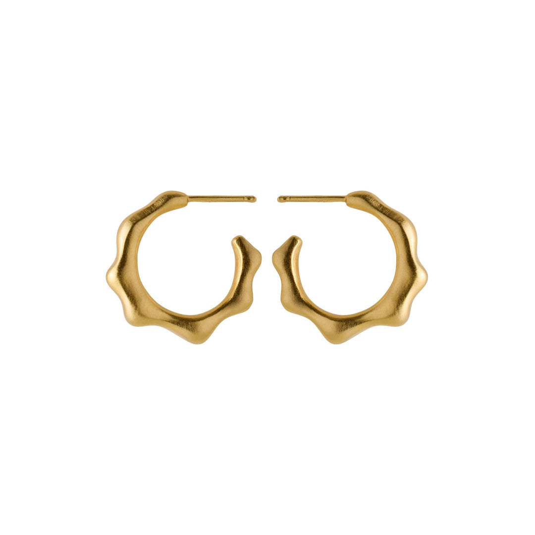 Pernille Corydon Creolen Aqua Hoops, vergoldet