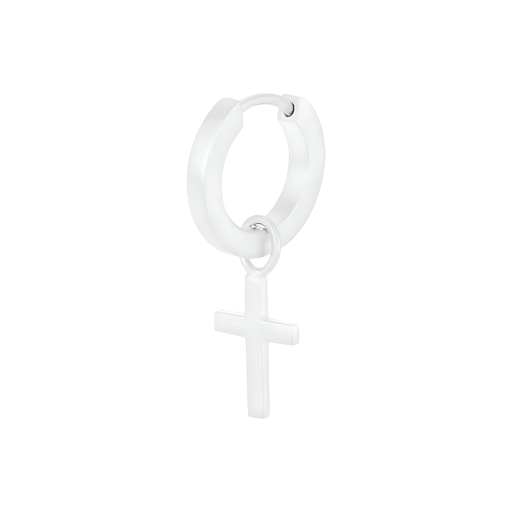 Pernille Corydon Creolen Cross Huggie, Silber