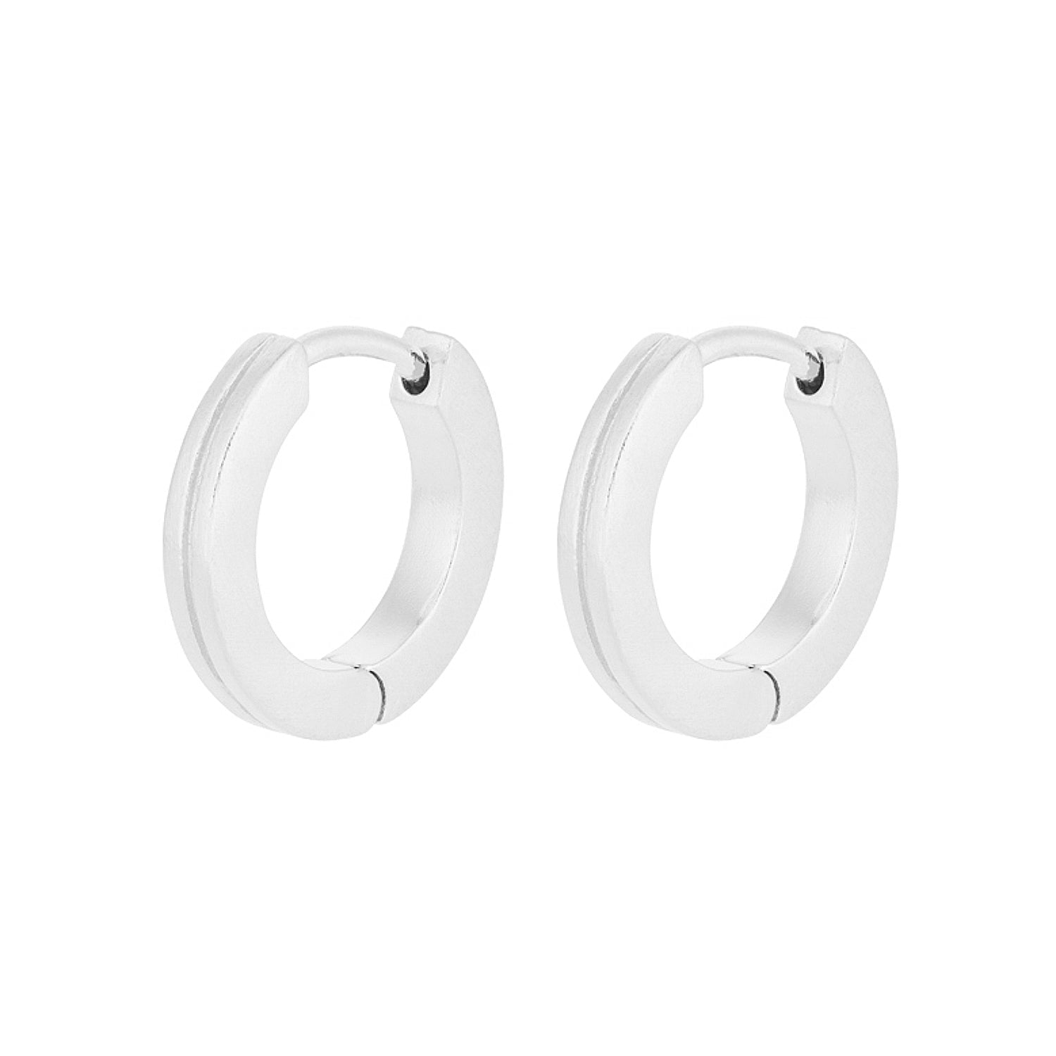 Pernille Corydon Creolen Edge Huggies, Silber