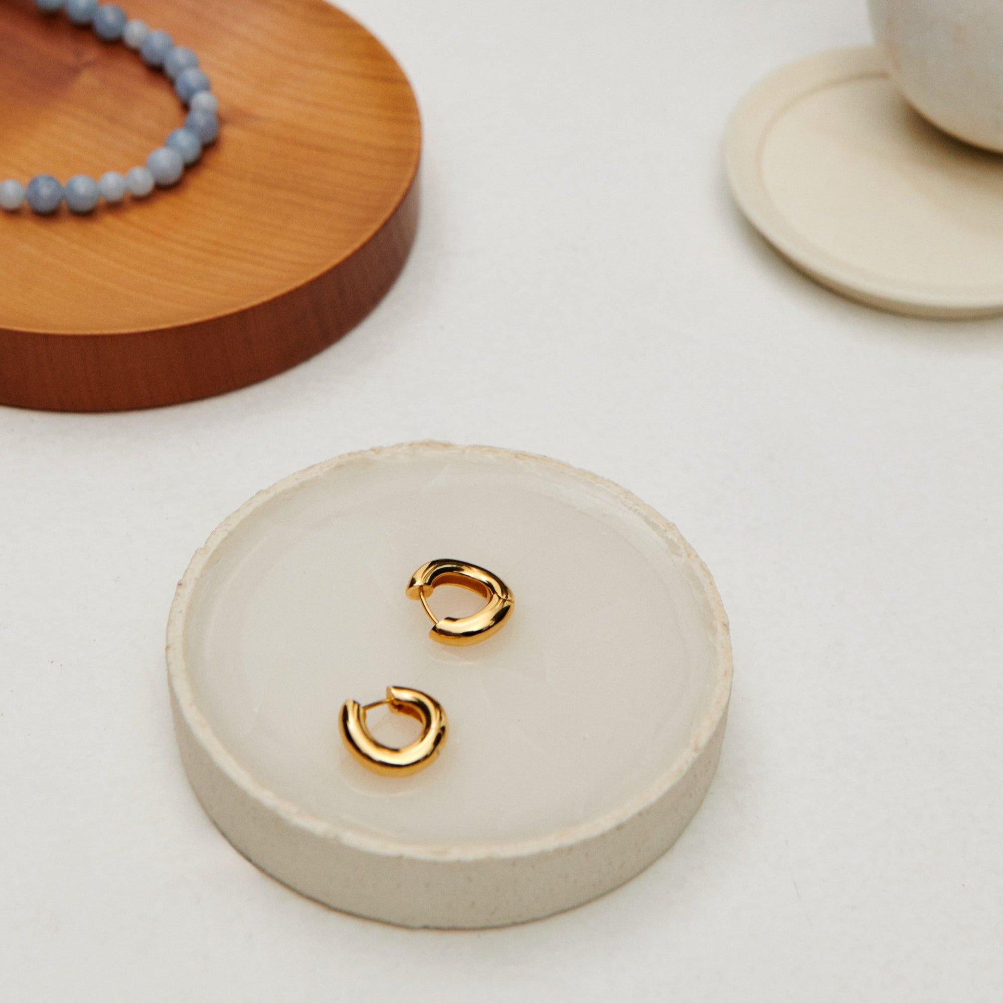 Pernille Corydon Creolen Flowing Stream Huggies, Silber