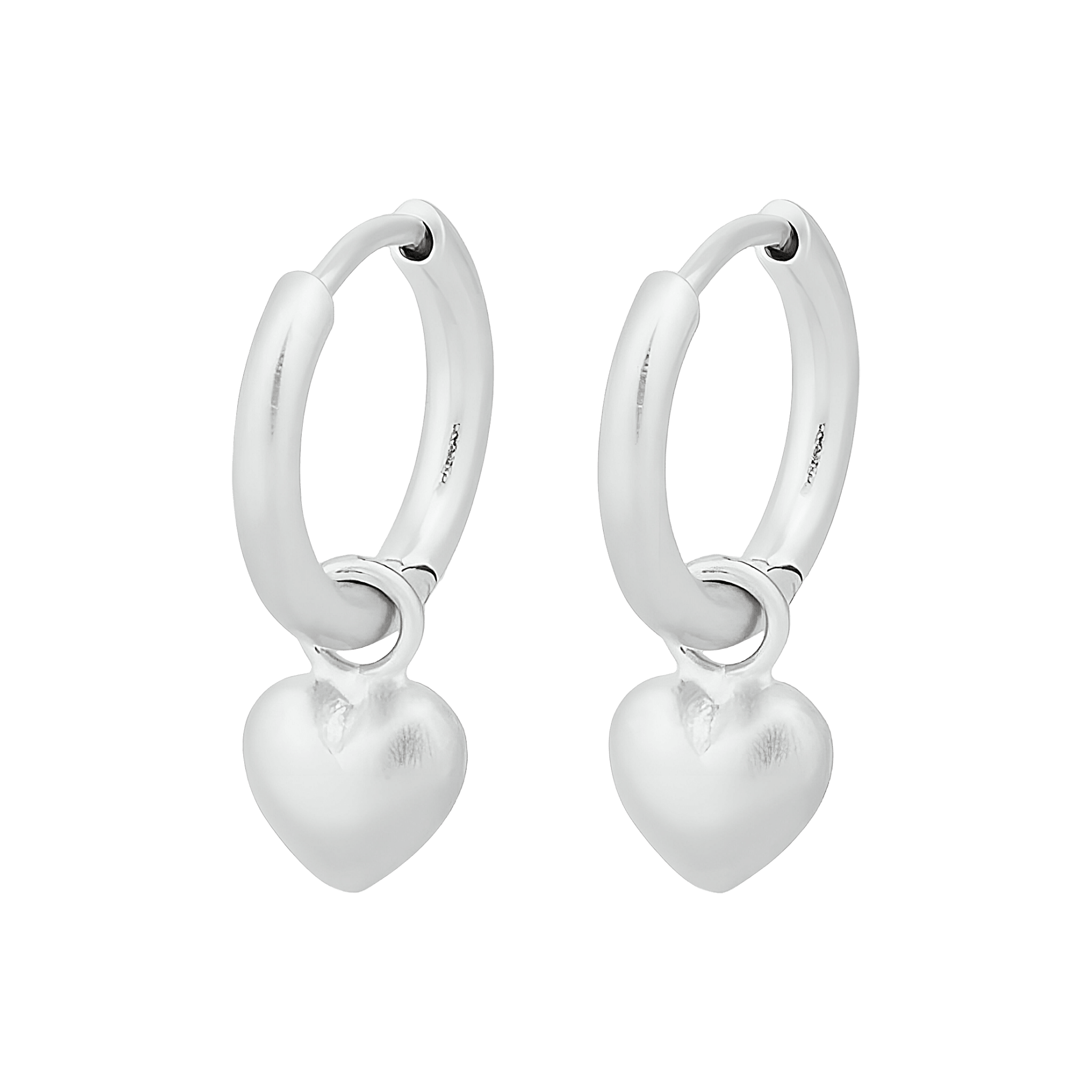 Pernille Corydon Creolen Heart Huggie, Silber