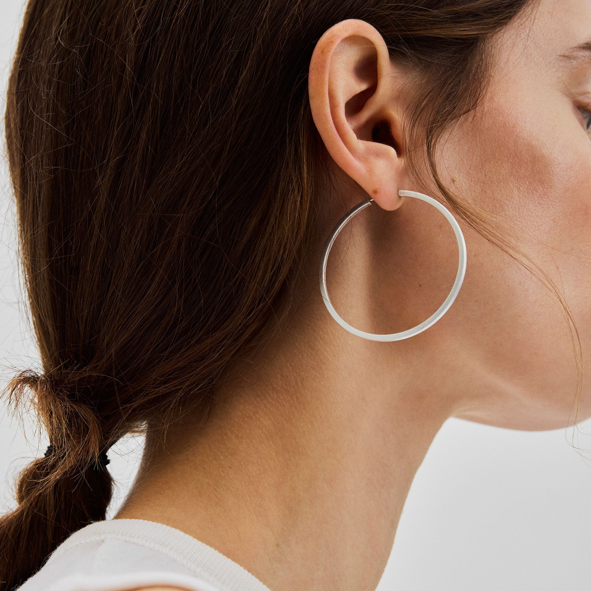 Pernille Corydon Creolen Large Circle Line, versilbert