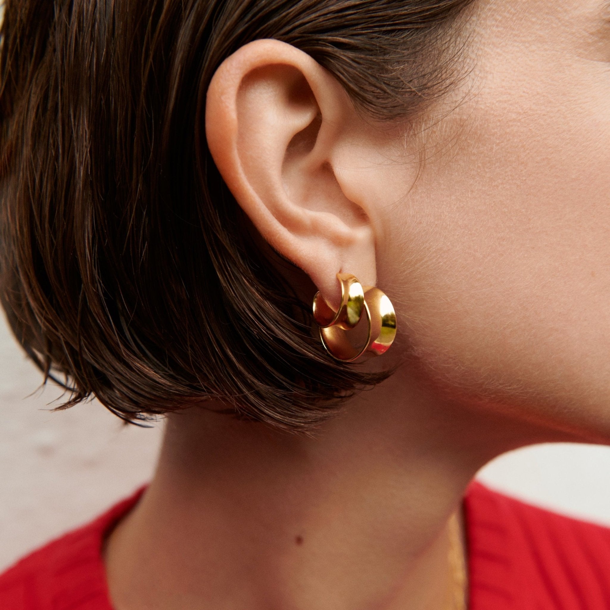 Pernille Corydon Creolen Large Reflection Hoops, vergoldet