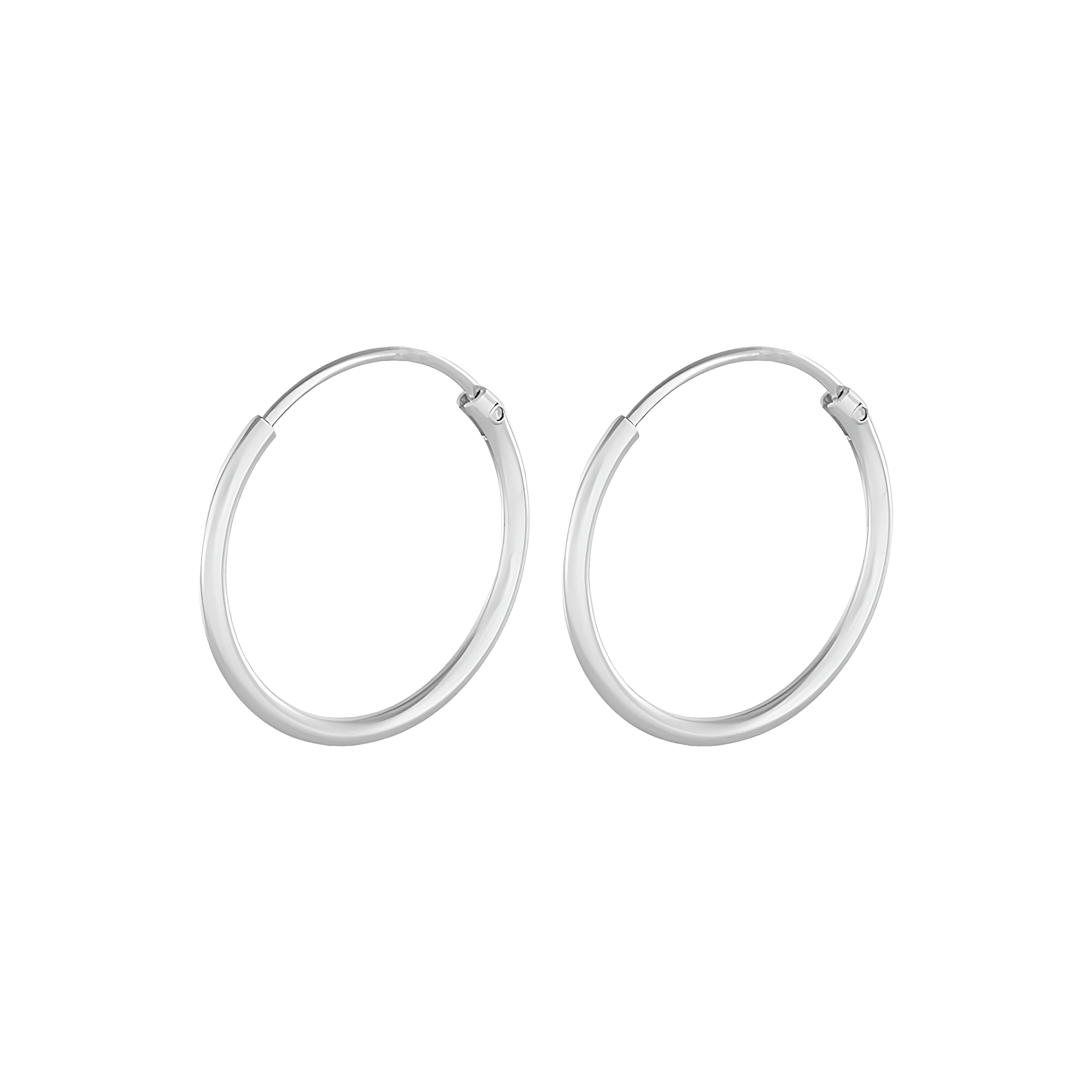 Pernille Corydon Creolen Micro Plain Hoops, Silber