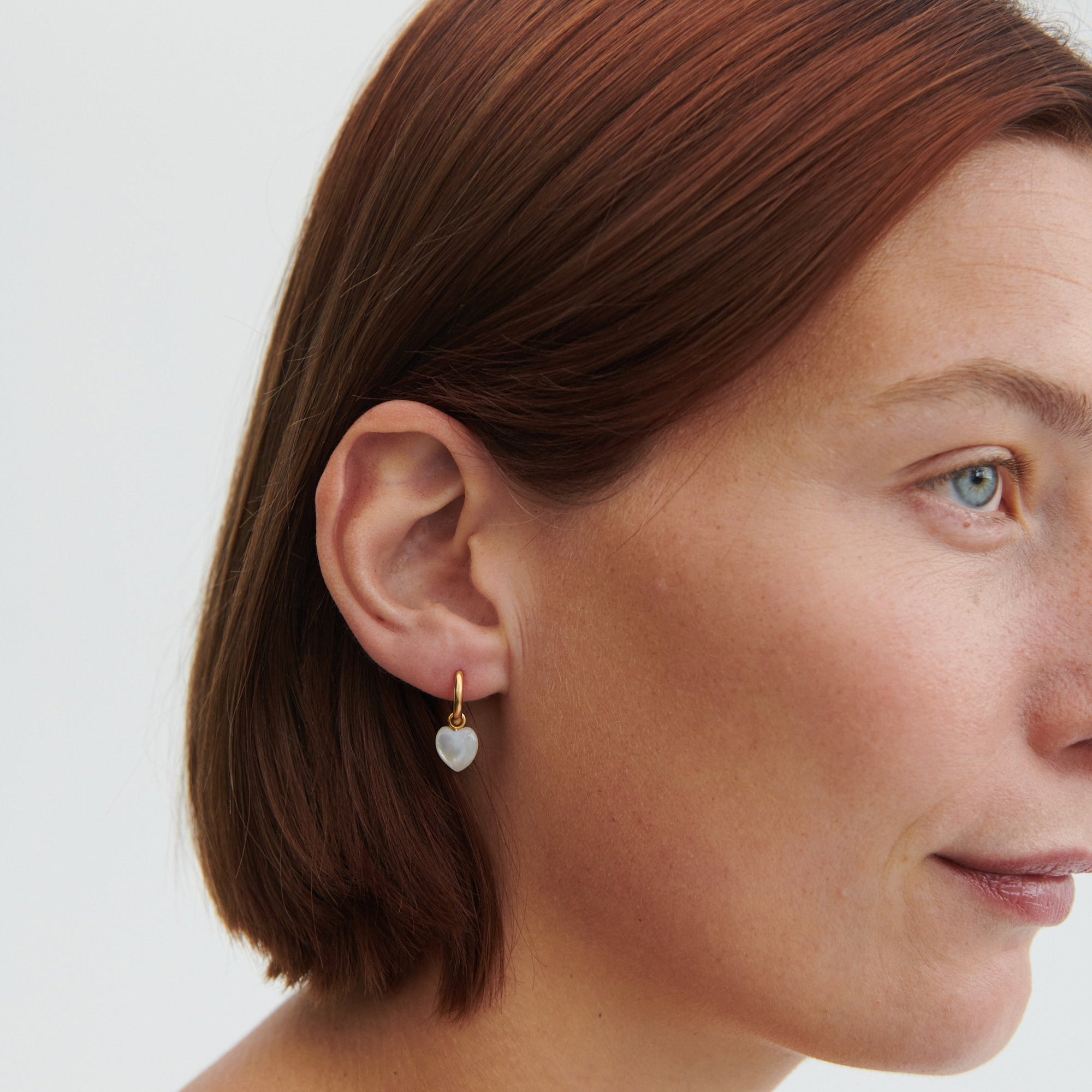 Pernille Corydon Creolen Ocean Heart Huggies, Silber