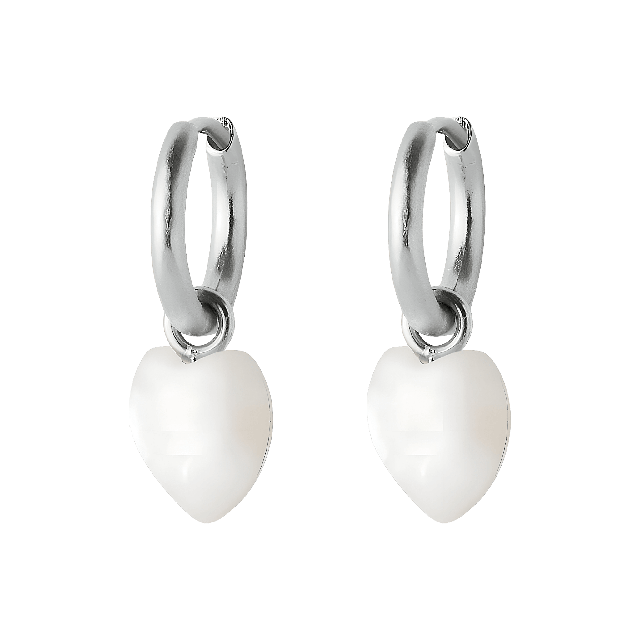 Pernille Corydon Creolen Ocean Heart Huggies, Silber
