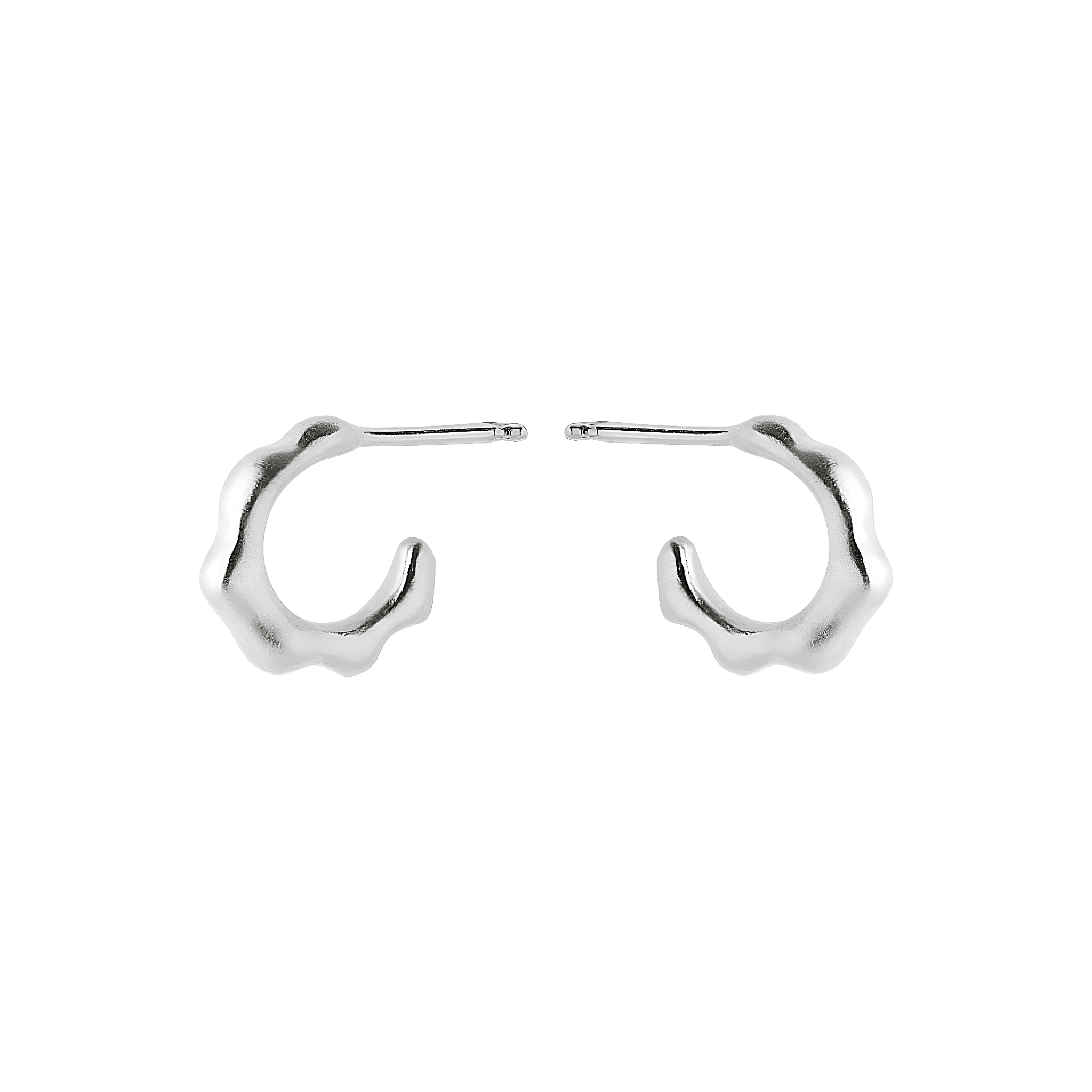 Pernille Corydon Creolen Small Aqua Hoops, Silber