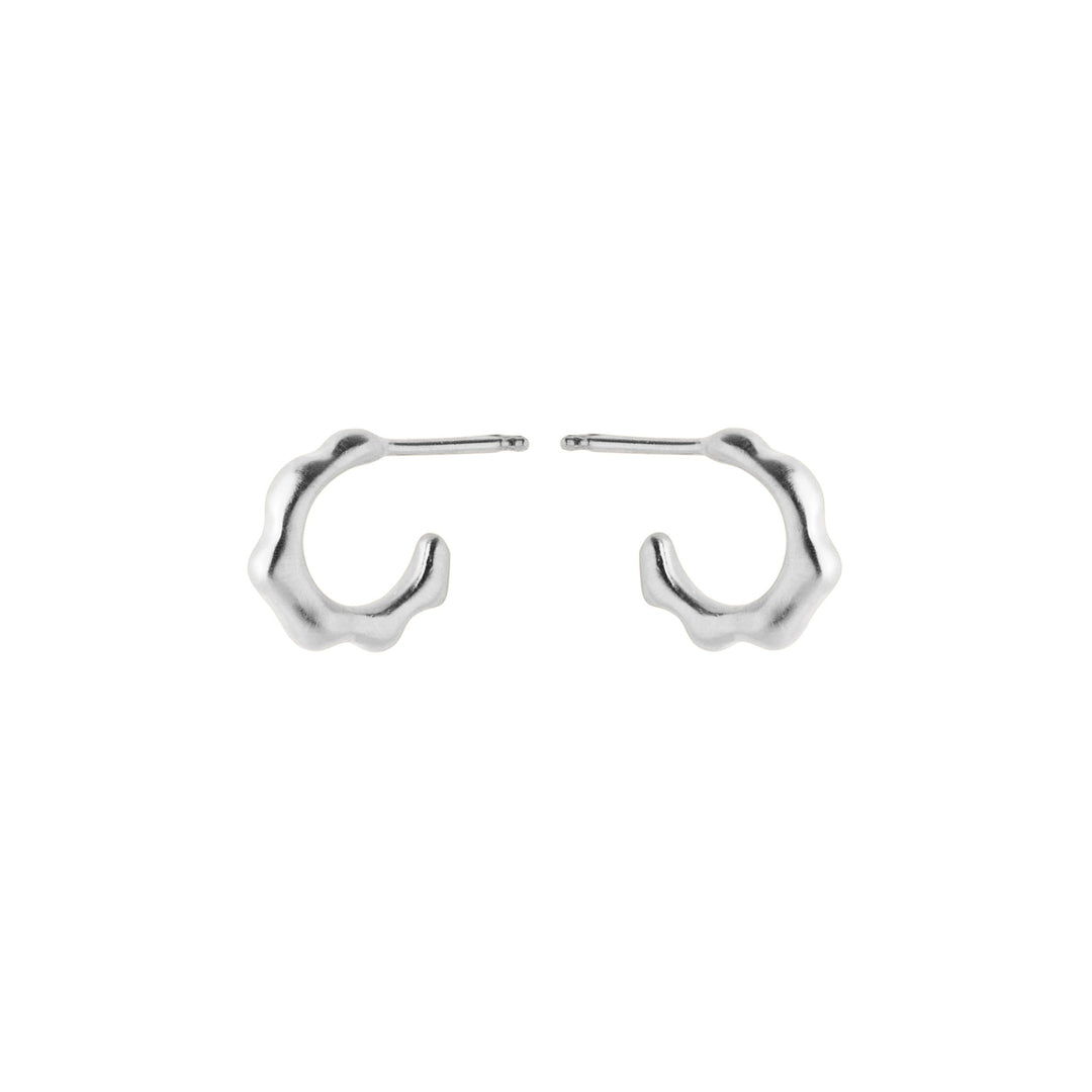 Pernille Corydon Creolen Small Aqua Hoops, Silber