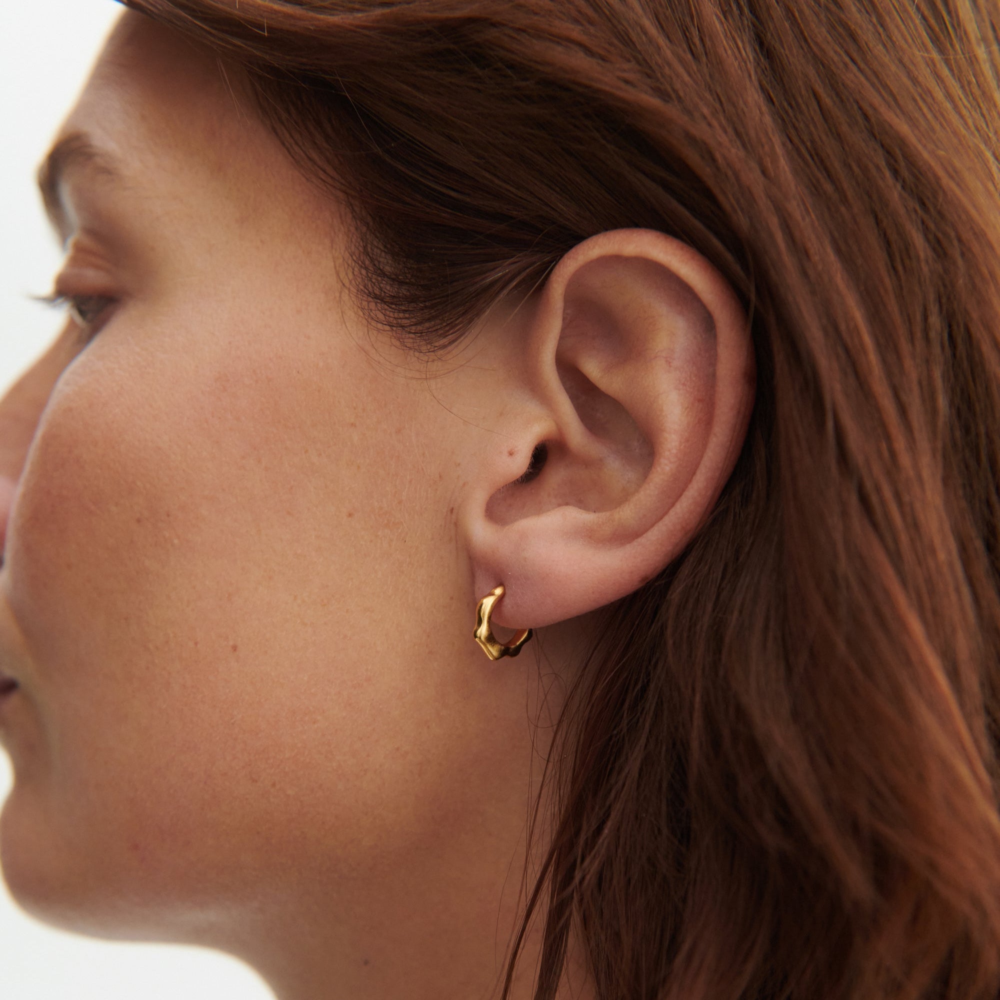 Pernille Corydon Creolen Small Aqua Hoops, Silber