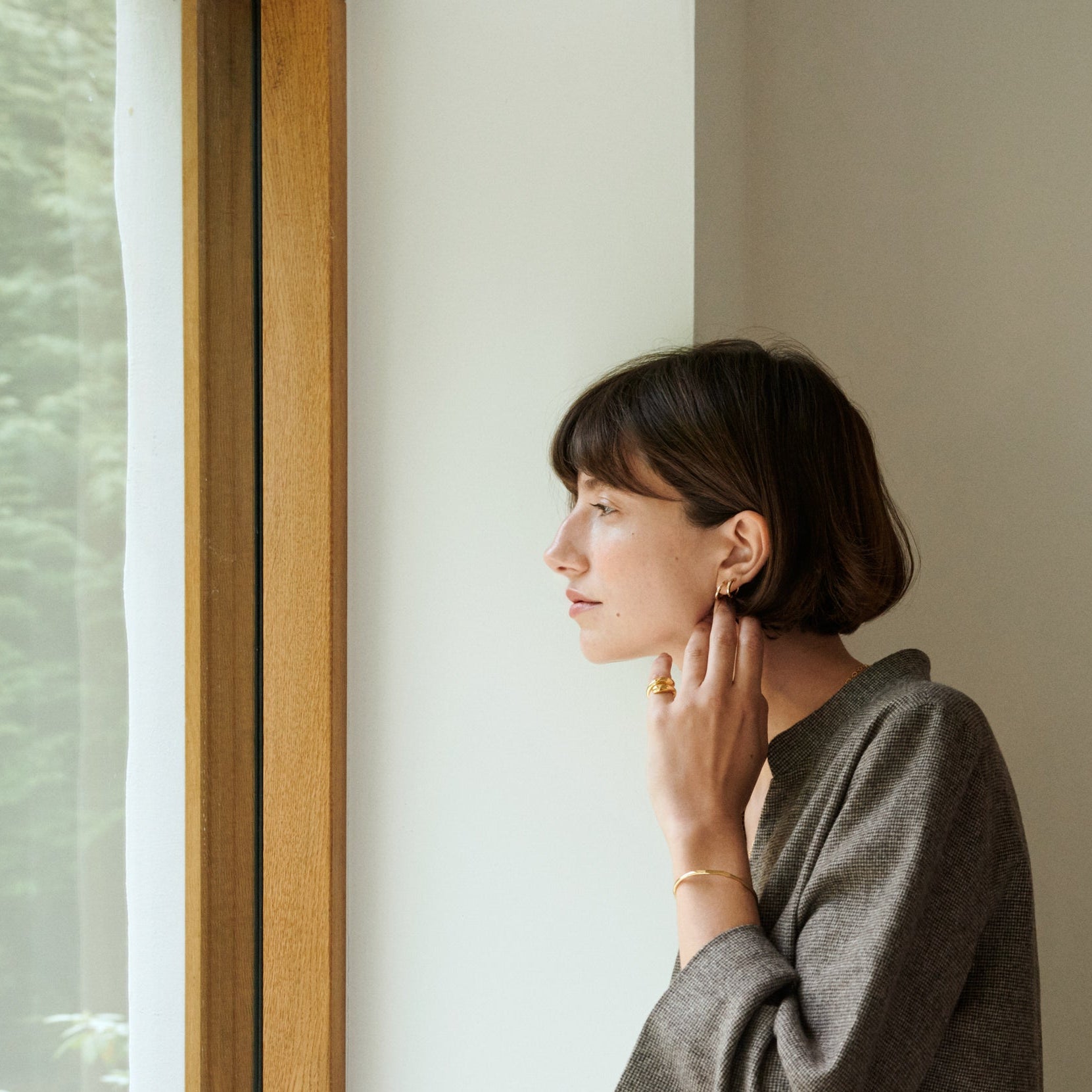 Pernille Corydon Creolen Spirit Huggies, versilbert