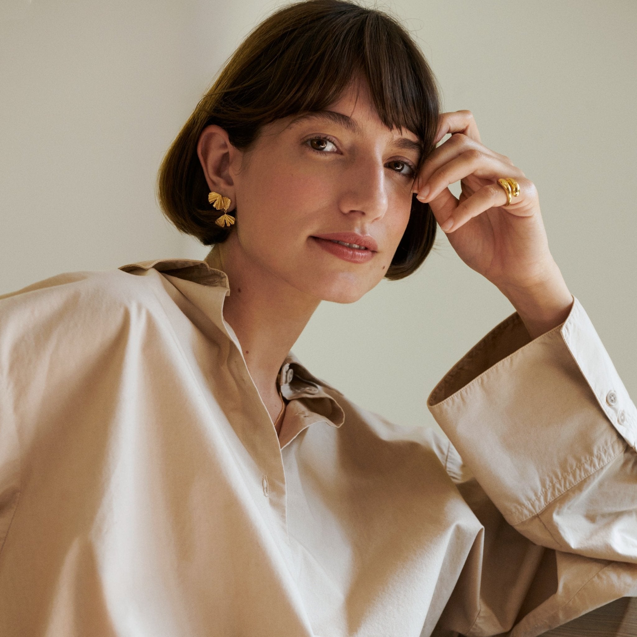 Pernille Corydon Ohrringe Autumn Leaf, Silber