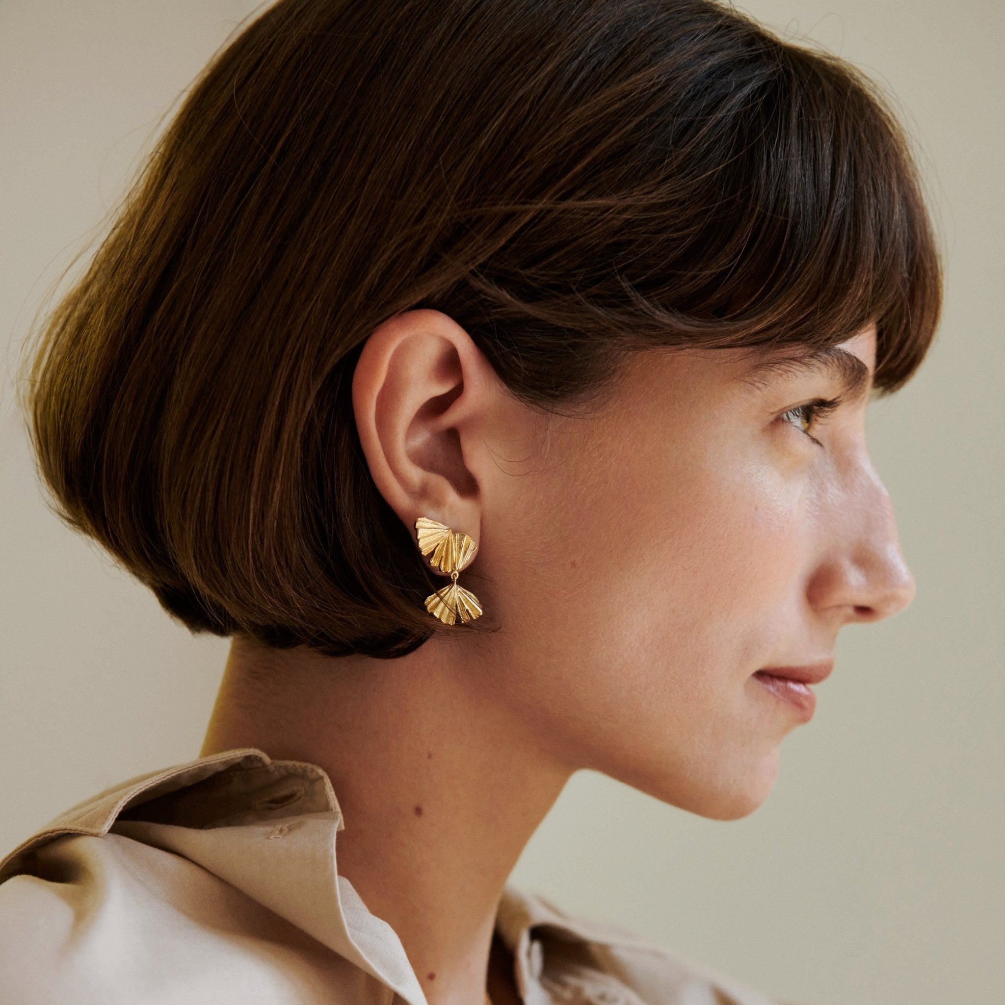 Pernille Corydon Ohrringe Autumn Leaf, Silber