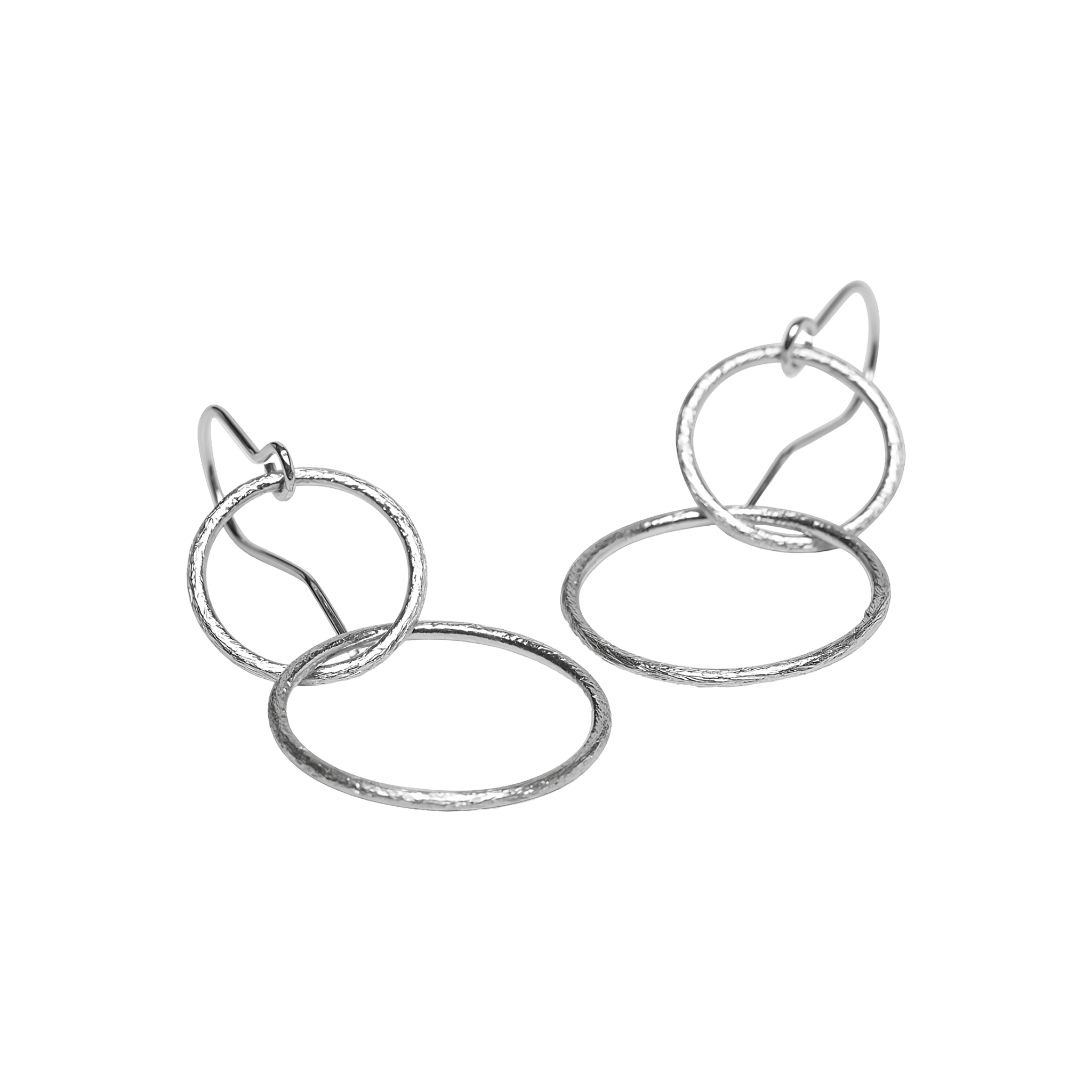 Pernille Corydon Ohrringe Double Plain, Silber