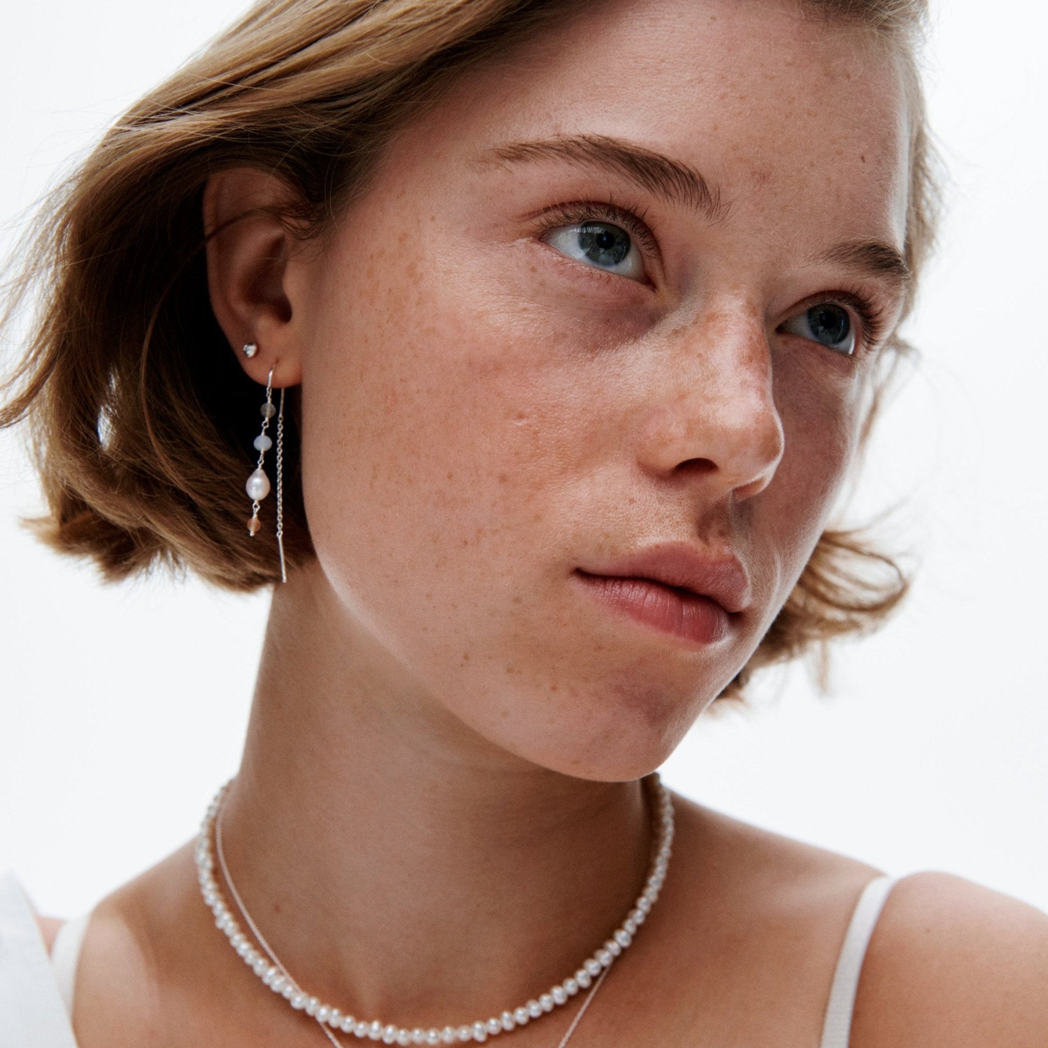 Pernille Corydon Ohrringe Mellow Blue, Silber