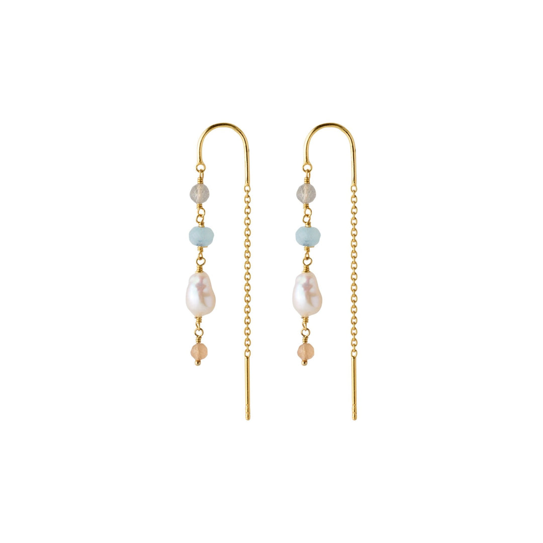 Pernille Corydon Ohrringe Mellow Blue, vergoldet