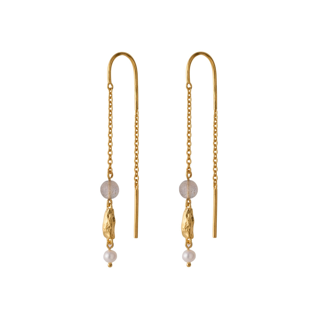 Pernille Corydon Ohrringe Soft Sky Earchains, vergoldet