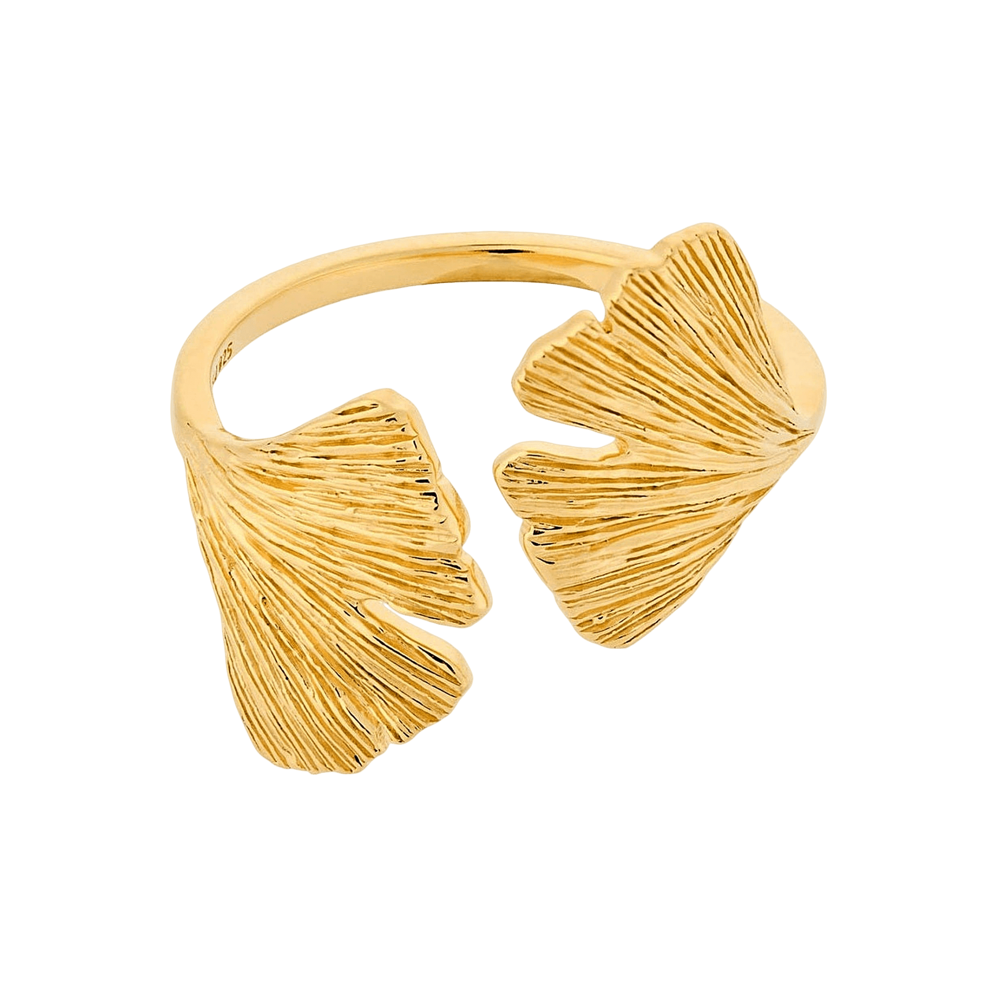 Pernille Corydon Ring Biloba, vergoldet