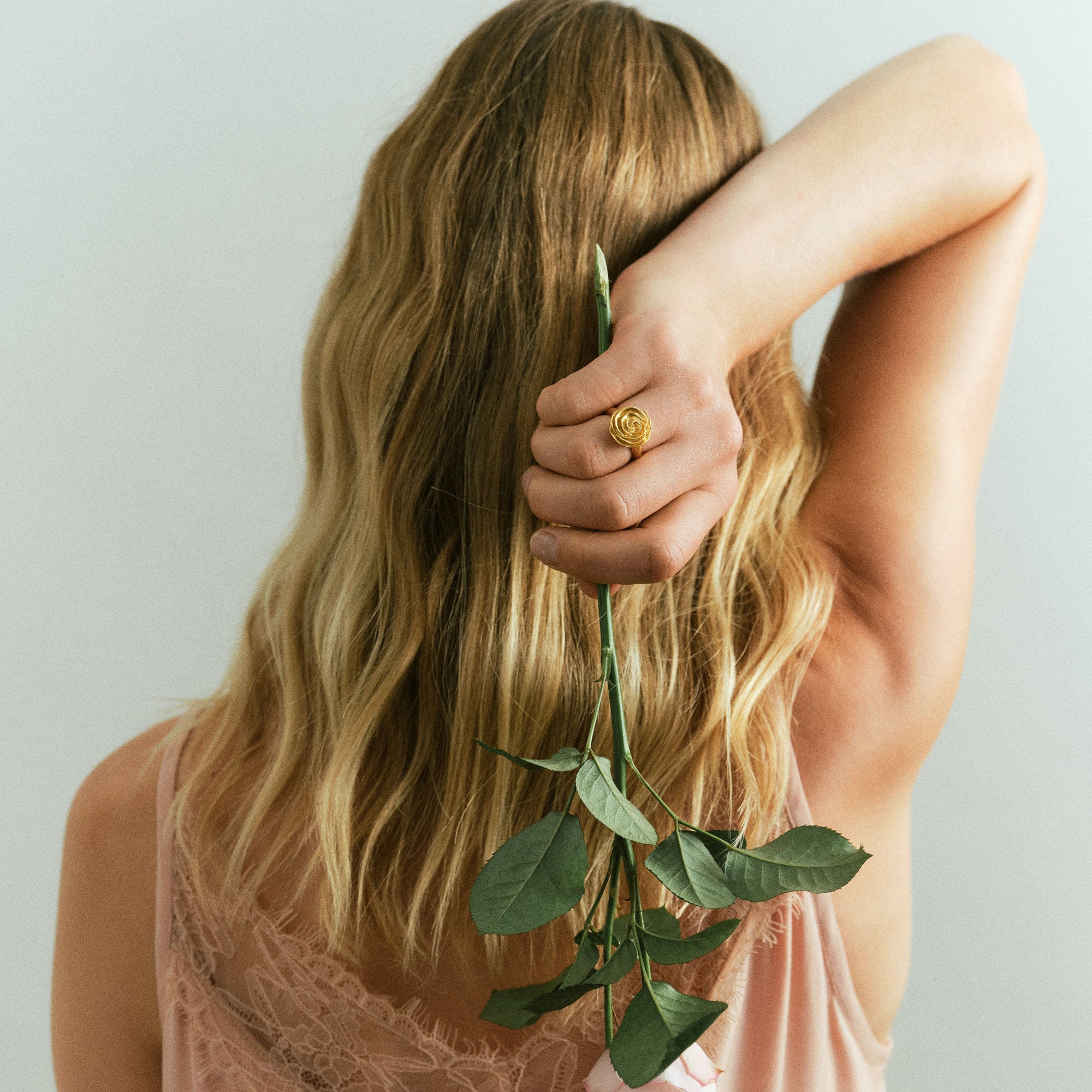 Pernille Corydon Ring Rose, vergoldet