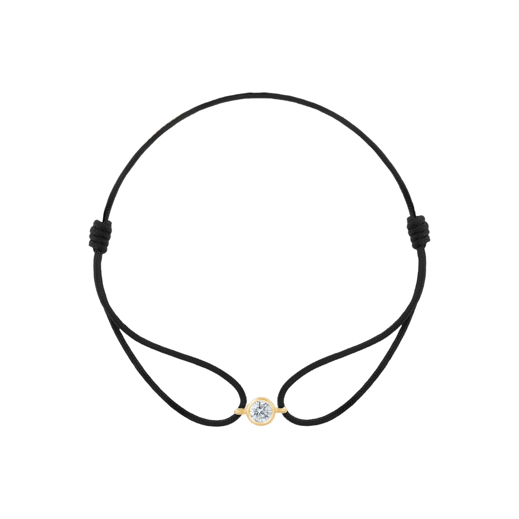 Pukka Berlin Armband Eka - Diamond Round, black, 14 K Gelbgold