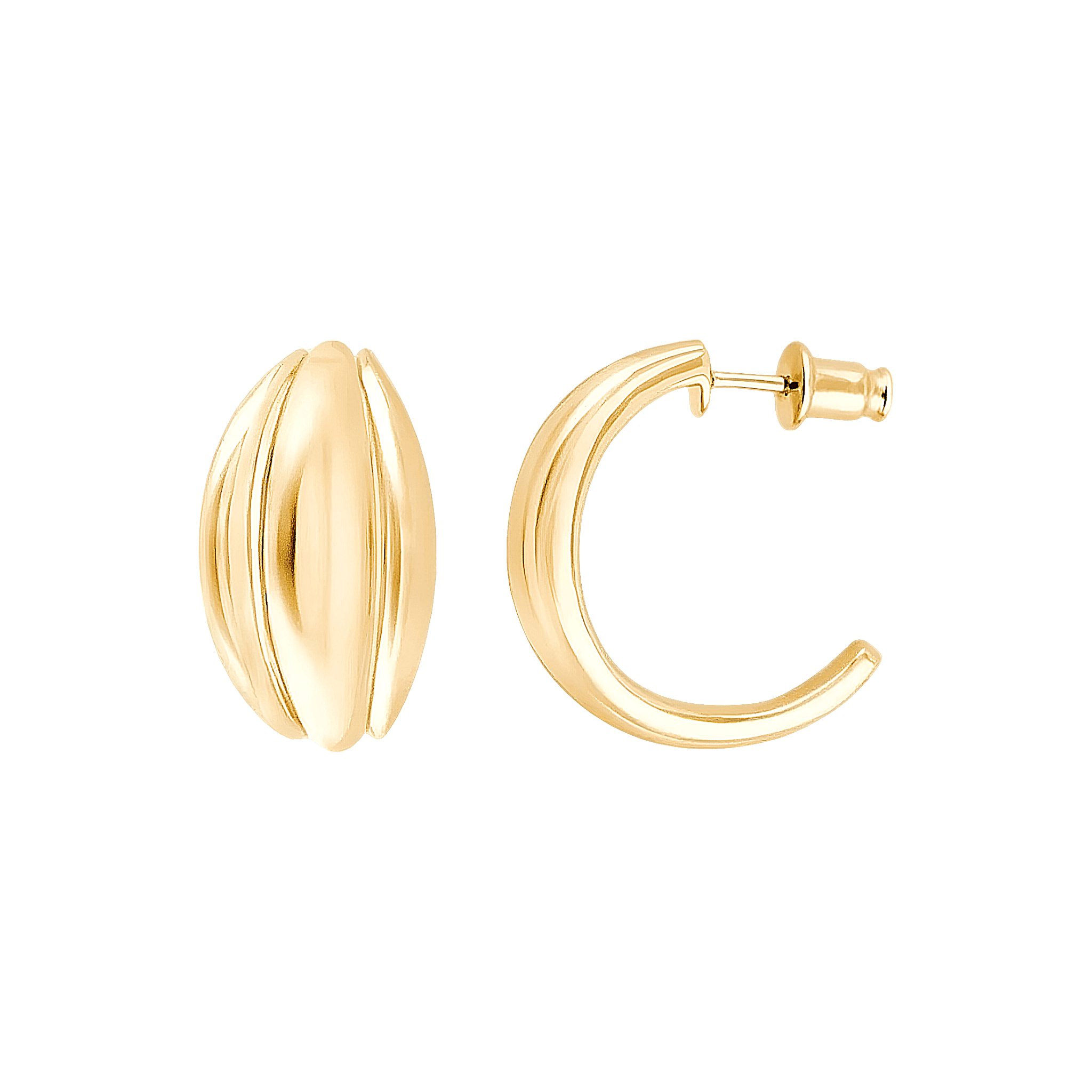 Pukka Berlin Creolen Bolla Half, vergoldet