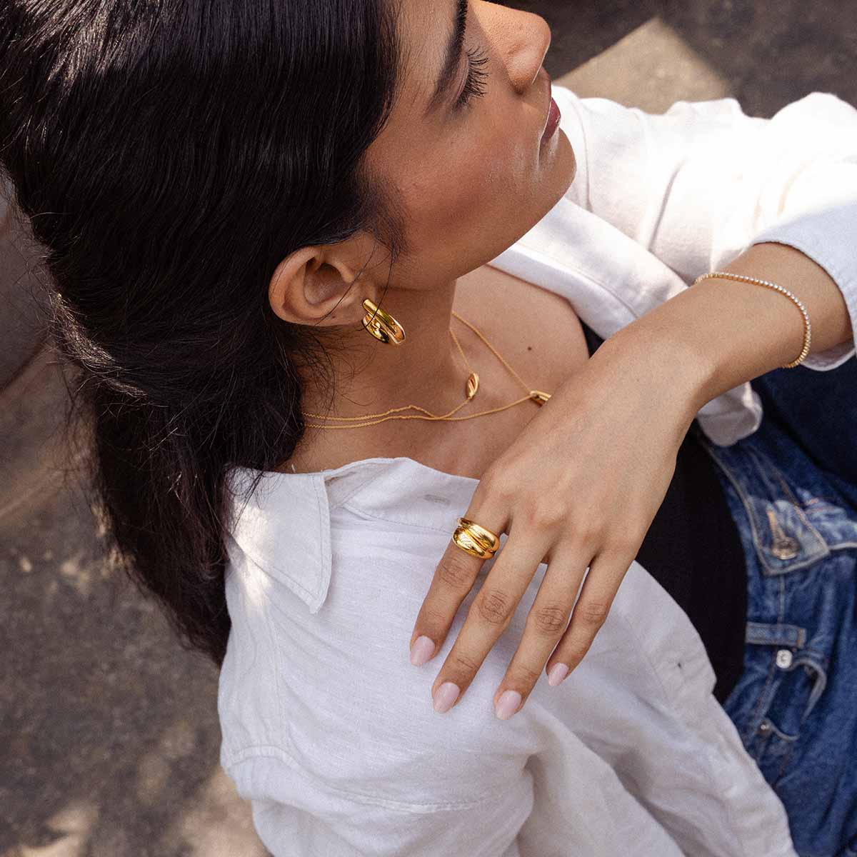 Pukka Berlin Ring Mota Chunky, vergoldet