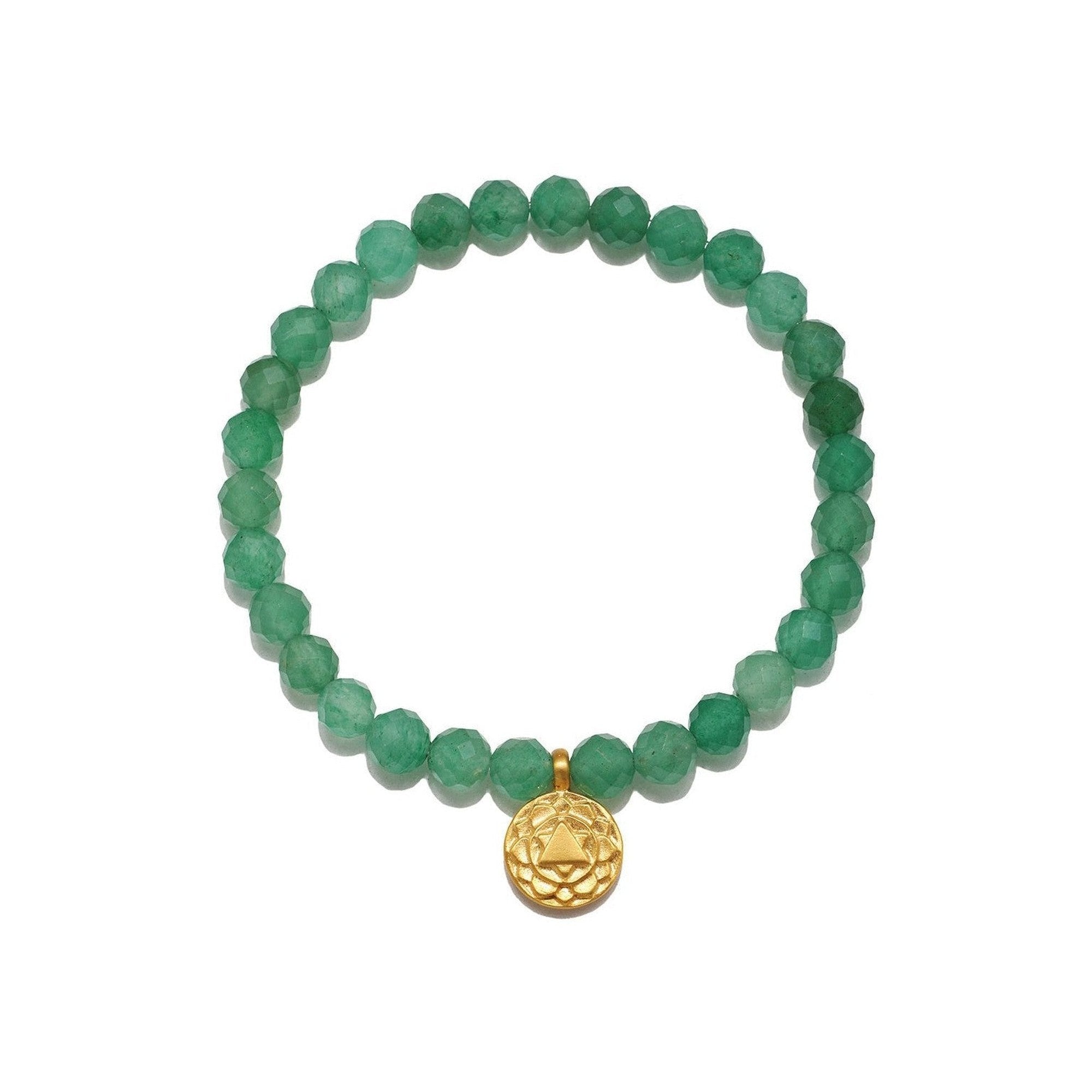 Satya Jewelry Armband Heart Chakra Aventurine, vergoldet