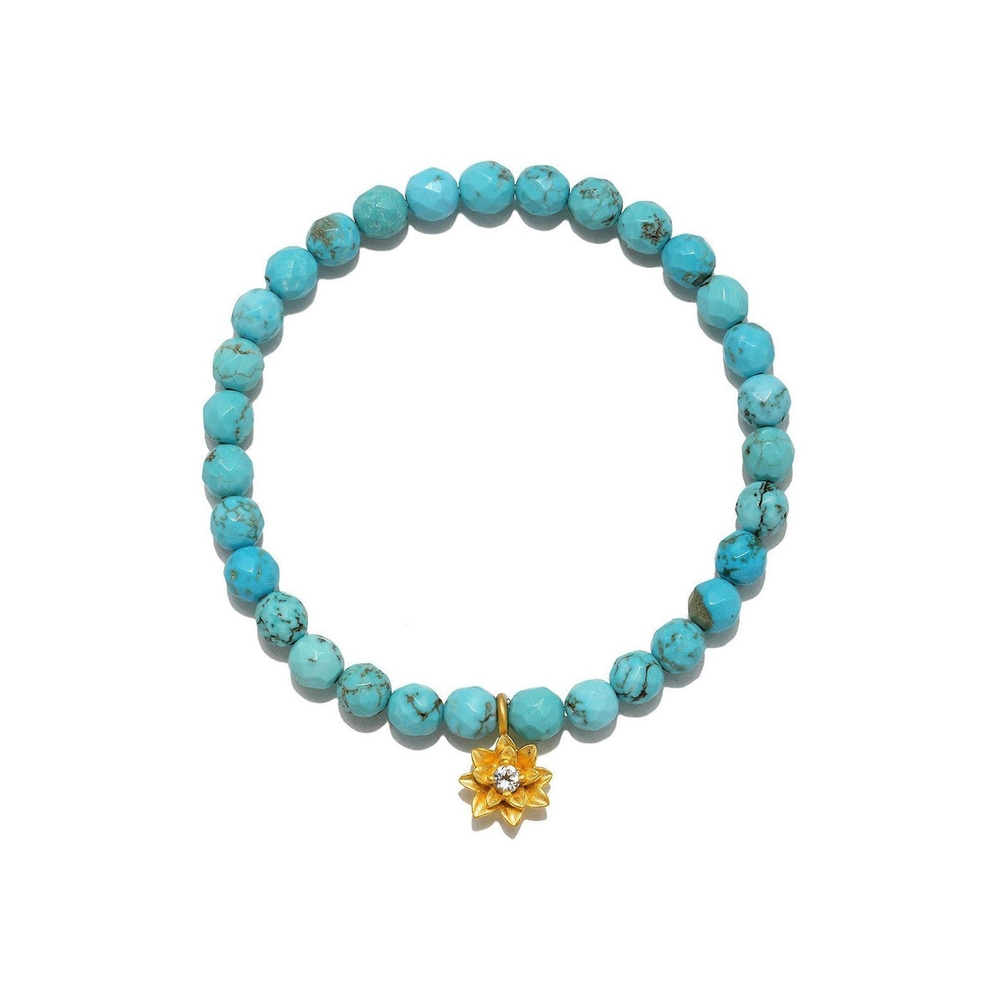 Satya Jewelry Armband In Transformation Turquoise Gemstone, vergoldet