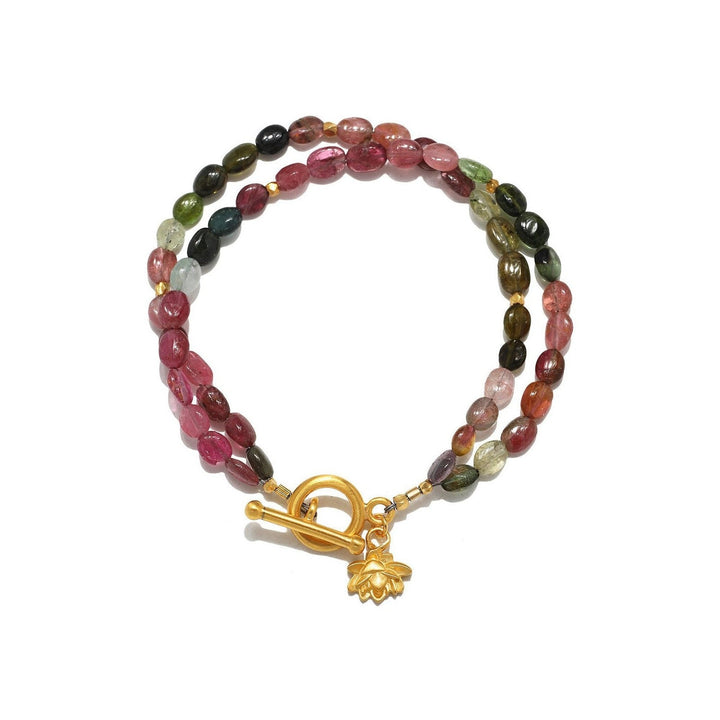 Satya Jewelry Armband Peaceful Beginnings Tourmaline Toggle, vergoldet