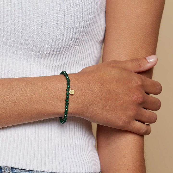 Satya Jewelry Armband Personal Evolution Lotus Malachite, vergoldet
