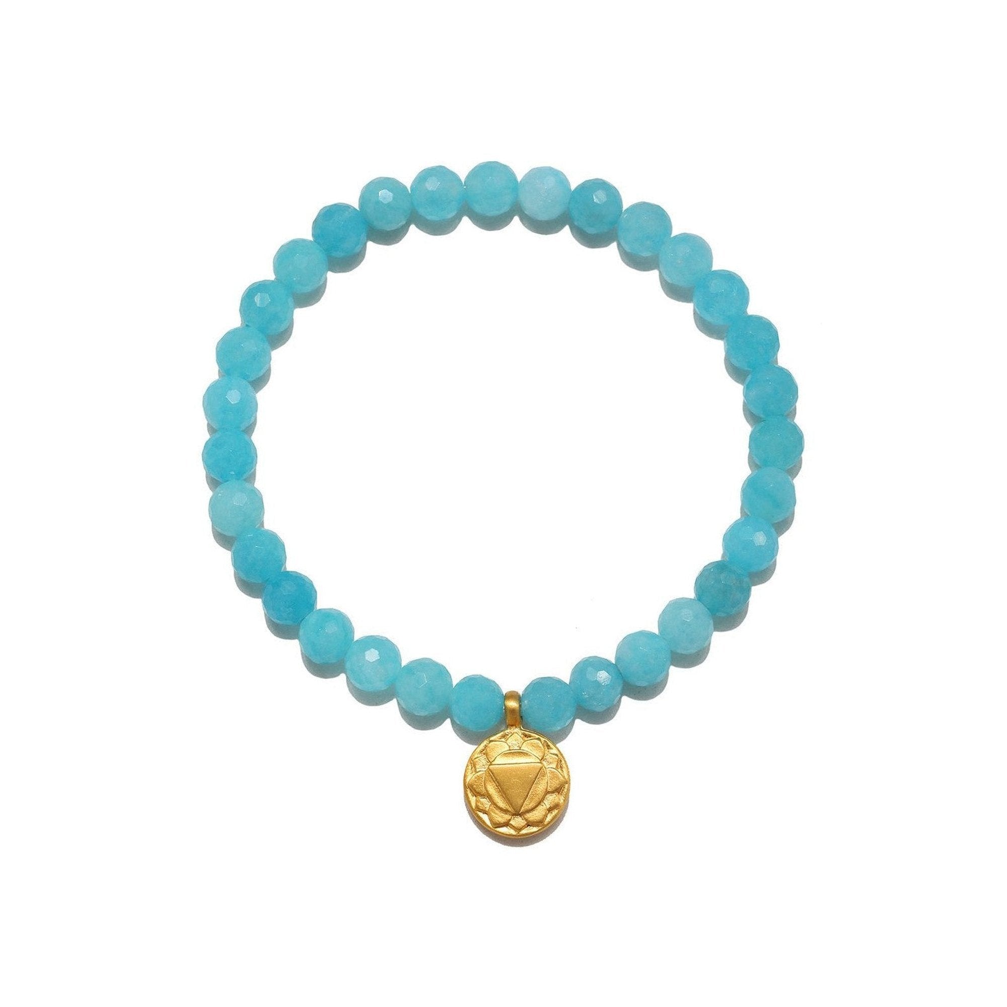 Satya Jewelry Armband Throat Chakra Amazonite, vergoldet