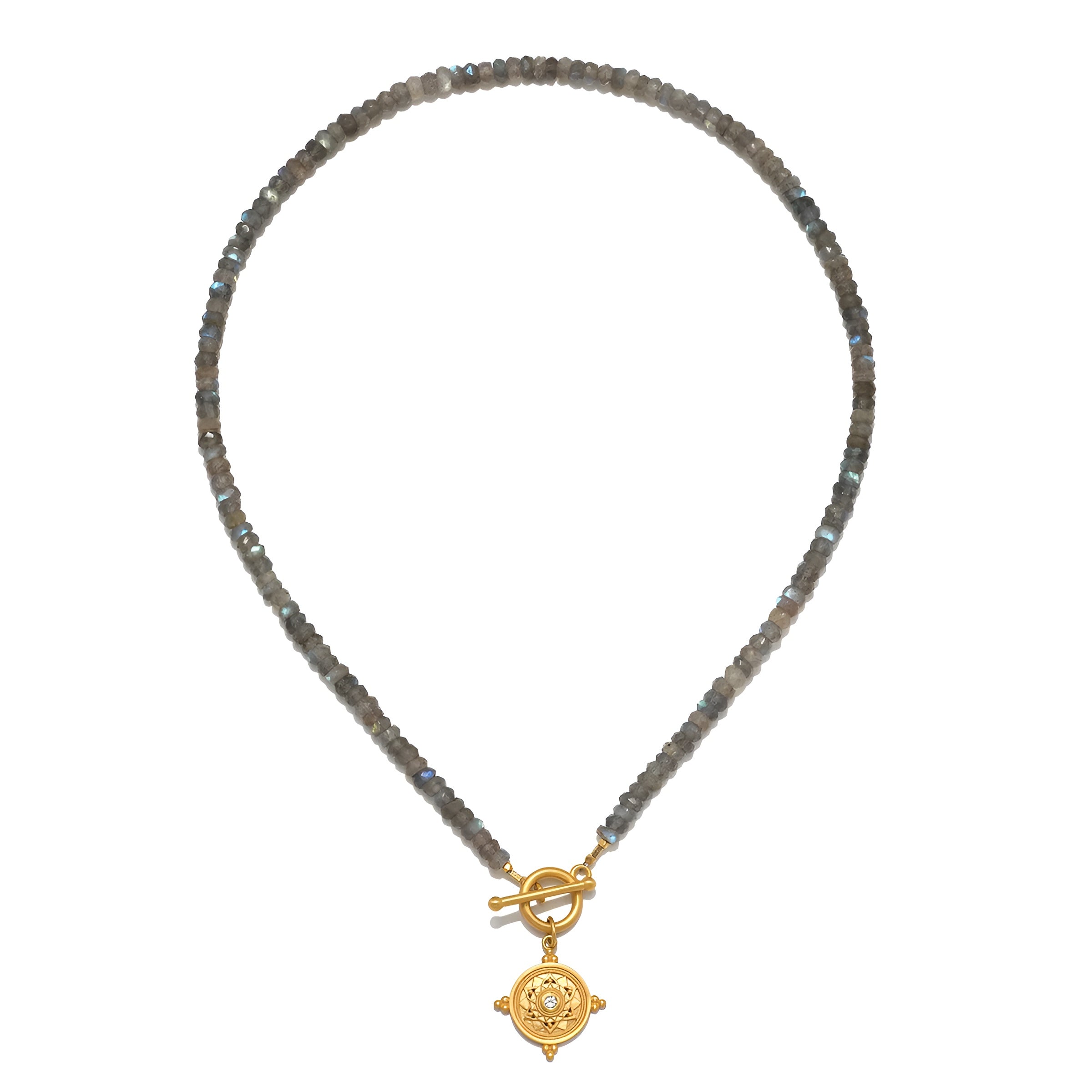 Satya Jewelry Kette Intuitive Path Labradorite Mandala Toggle, vergoldet