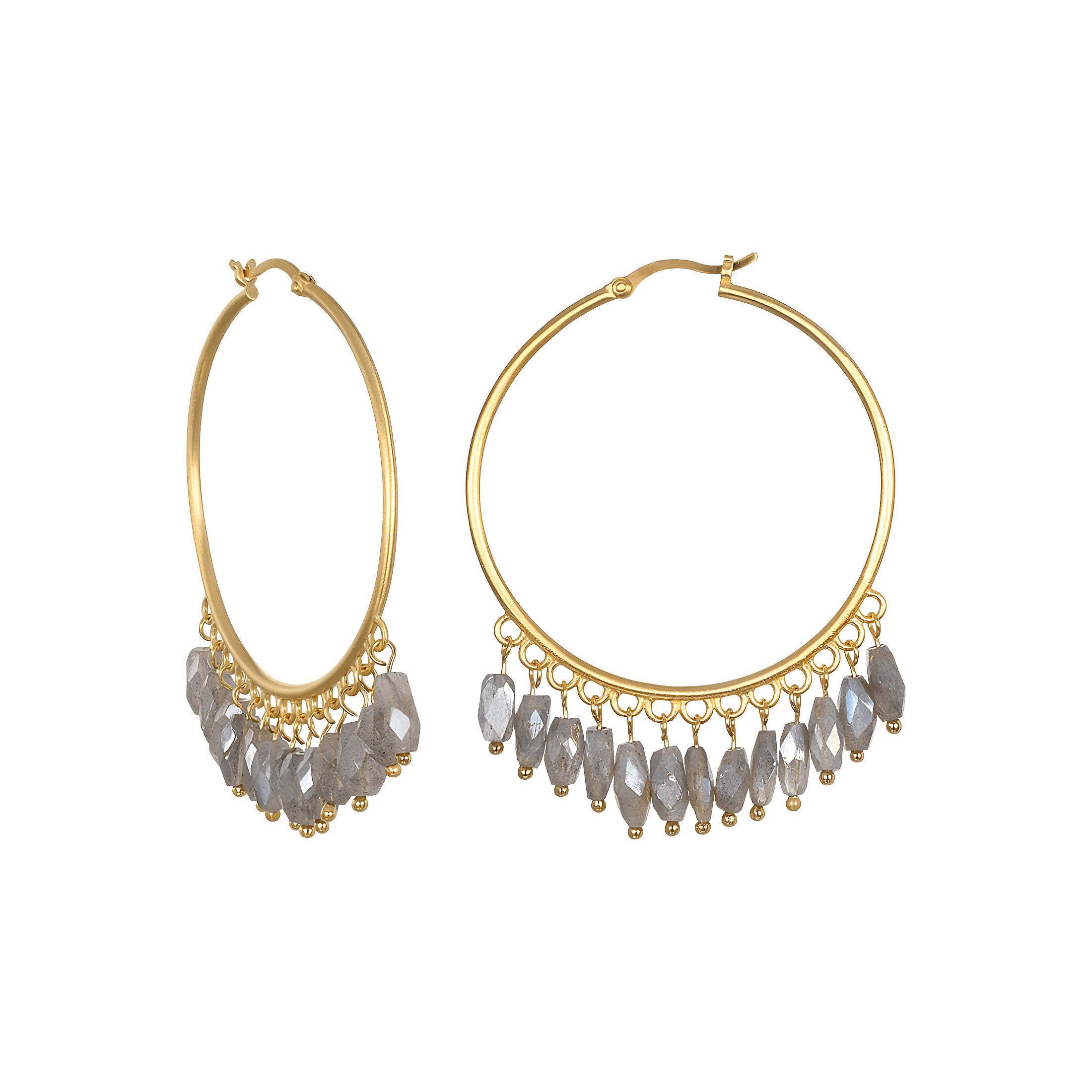 Satya Jewelry Ohrringe Intuitive Path Labradorite Hoop, vergoldet