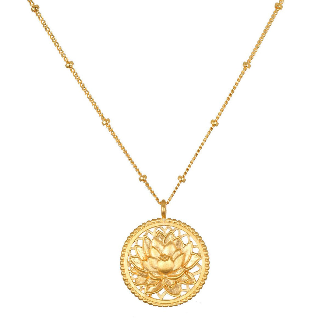 Satya Jewelry Kette Blessed Beginnings Lotus, vergoldet