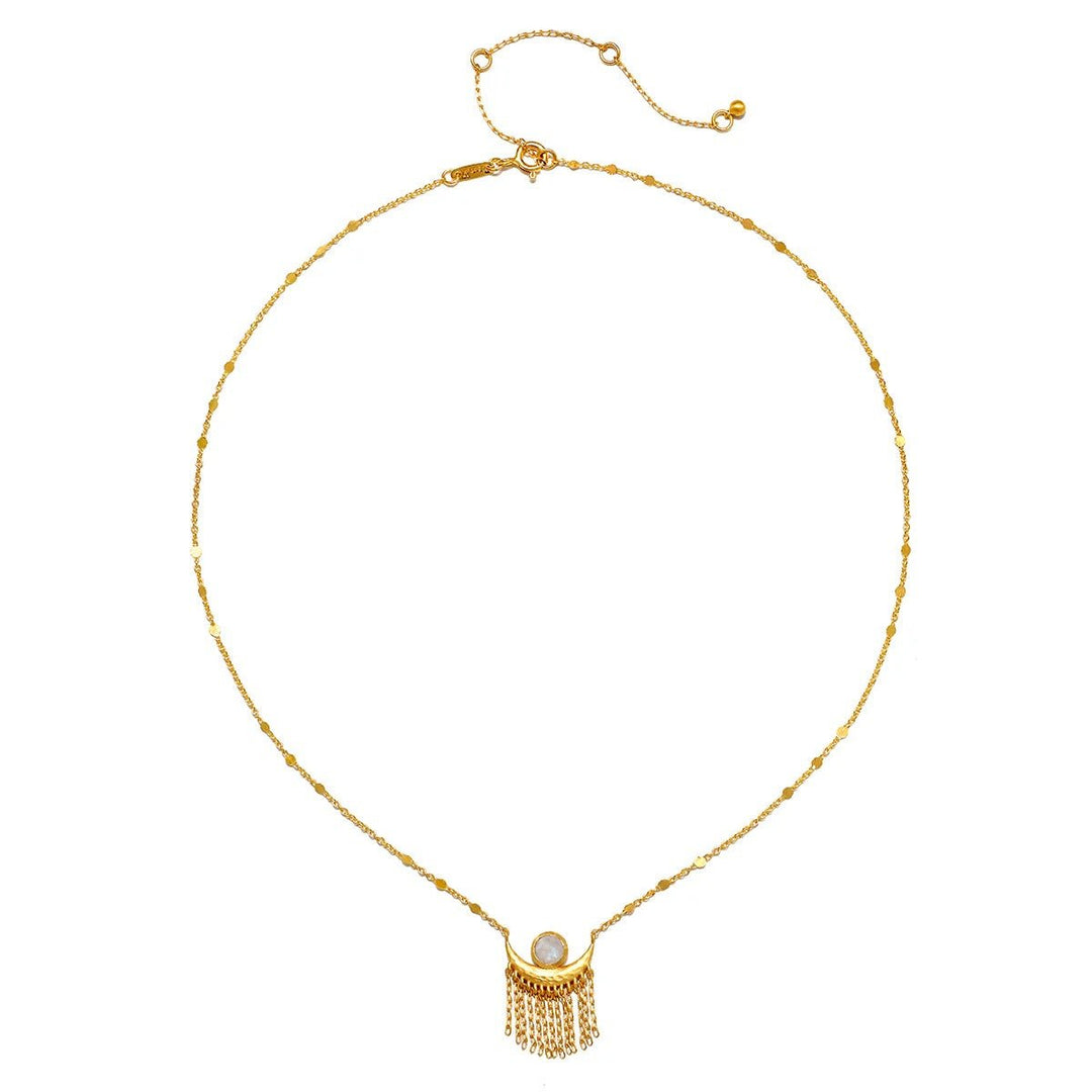 Satya Jewelry Kette Cascade of Starlight Moonstone Fringe, vergoldet