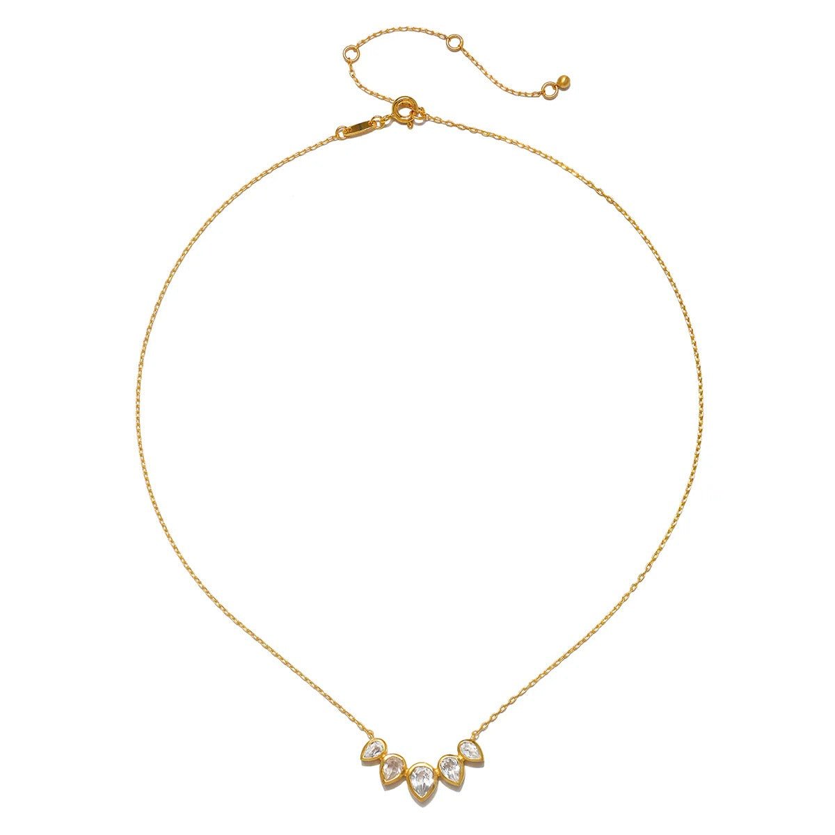 Satya Jewelry Kette Commence with Clarity White Topaz Lotus Petal, vergoldet